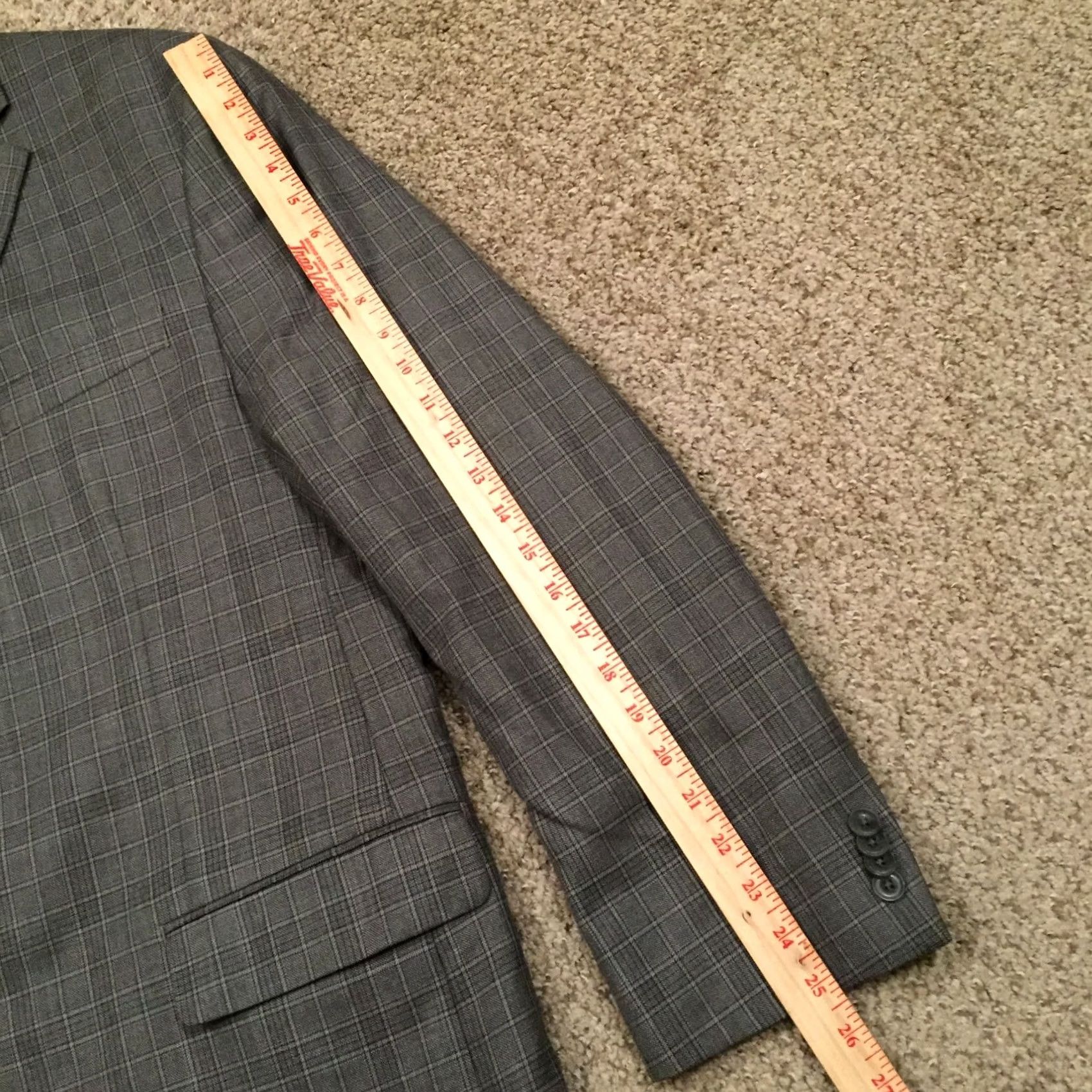 Michael Kors Michael Kors Blazer Mens 46 Long Gray Plaid Polyester Blend Size 46R - 3 Thumbnail