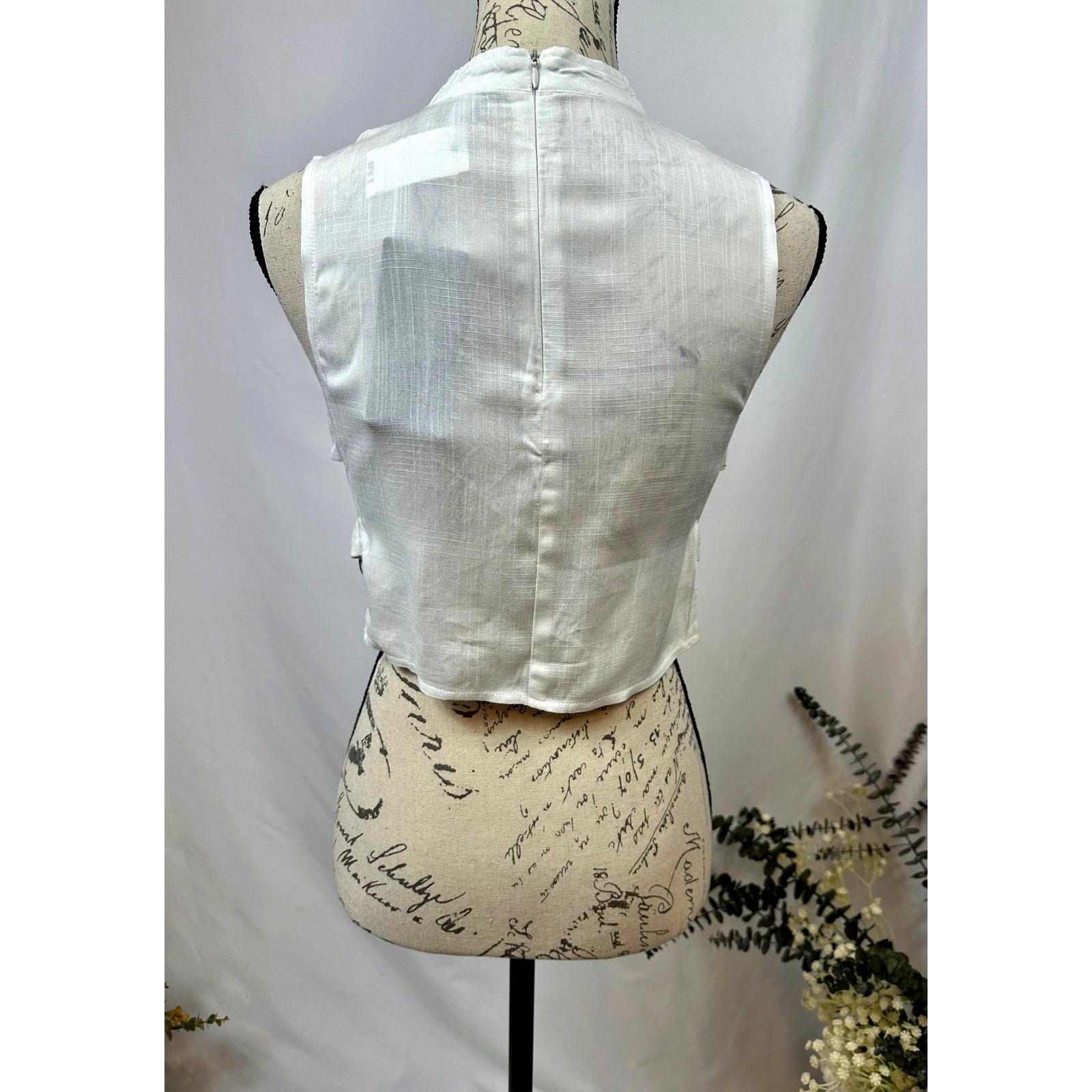 Other Charms Fashion Choker Crop Top V-Neck White M Size M / US 6-8 / IT 42-44 - 10 Thumbnail