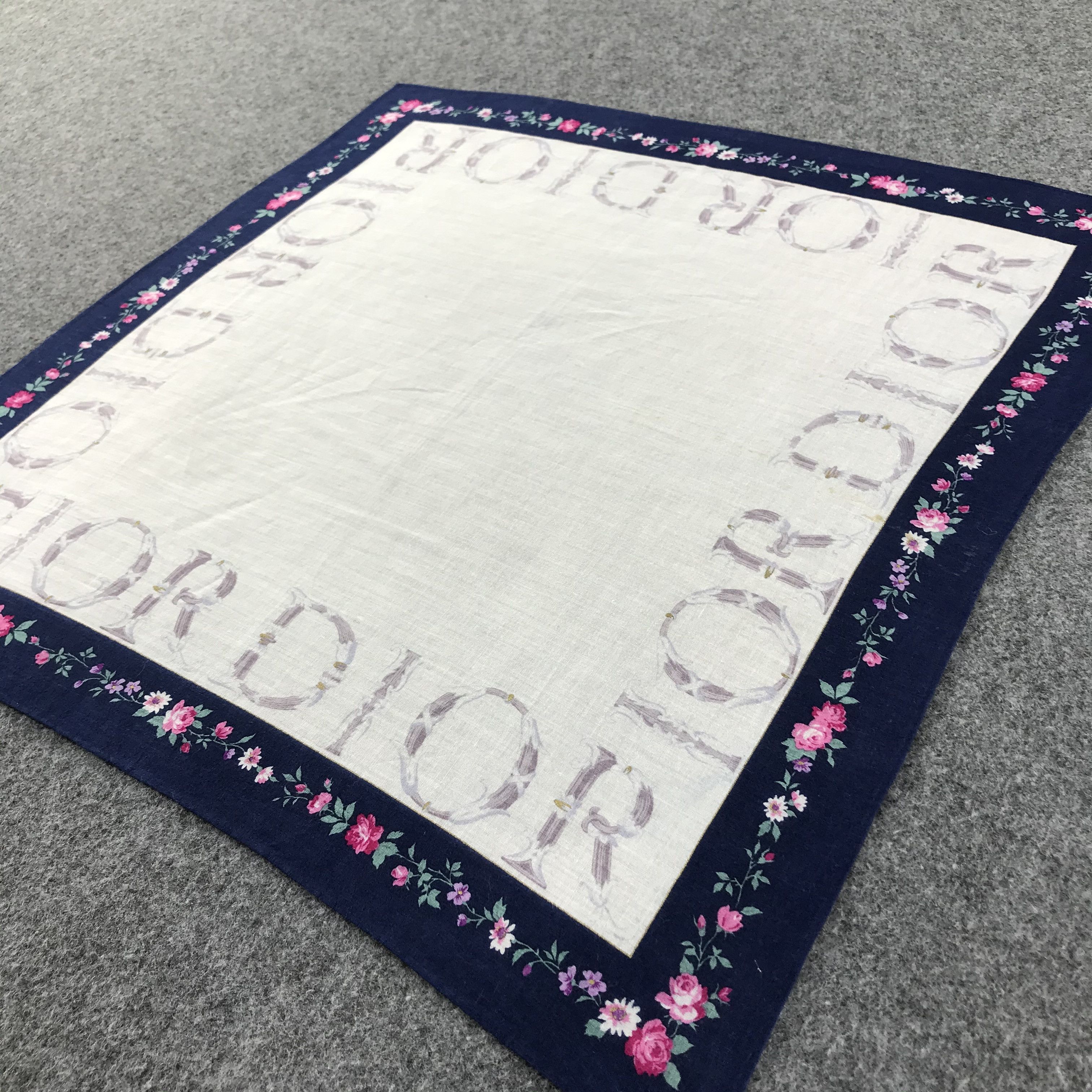 Christian Dior Monsieur Christian Dior Floral Handkerchief Neckerchief Bandana H190 Size ONE SIZE - 5 Thumbnail
