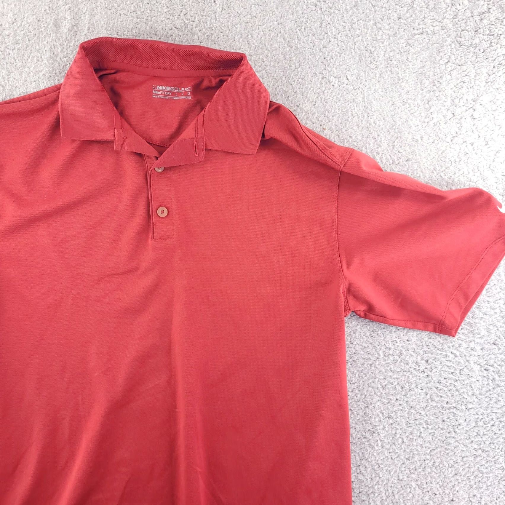 Nike Nike Golf Polo Shirt Mens L Red Dri-Fit Collared Short Sleeve Polyester Size US L / EU 52-54 / 3 - 3 Thumbnail