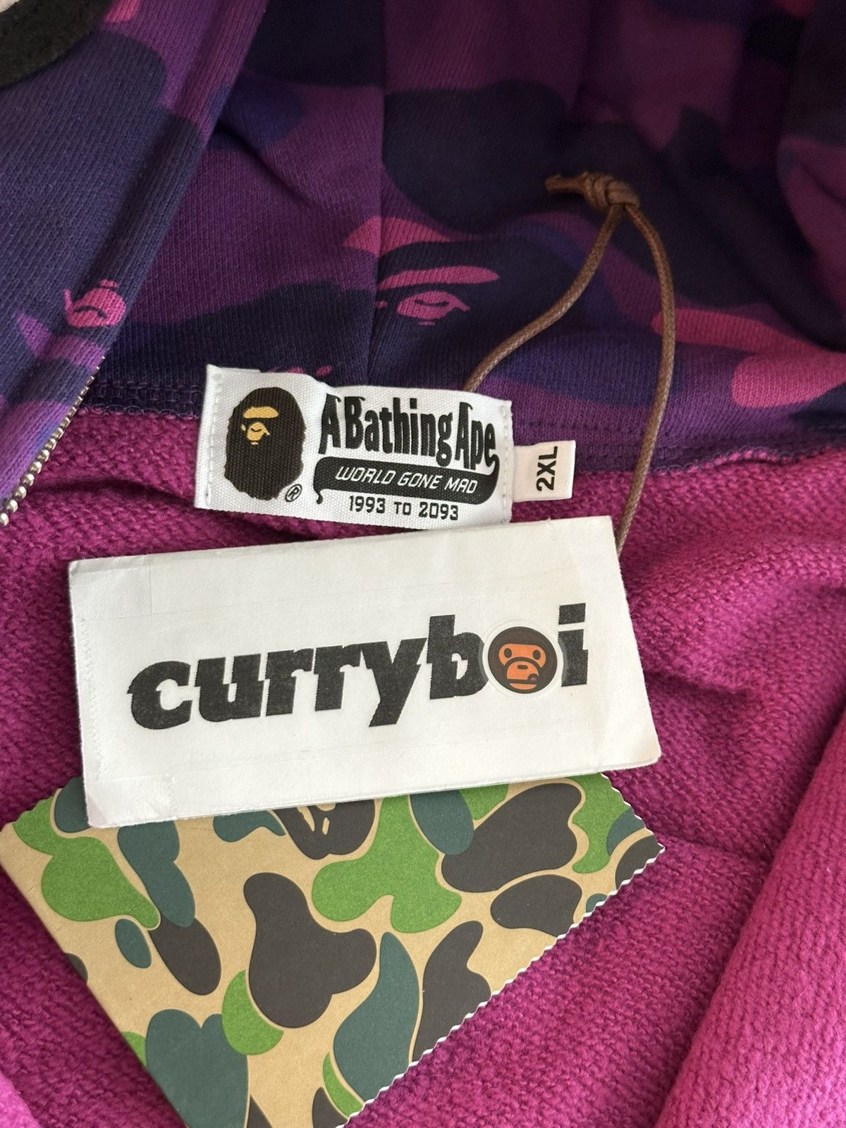 Bape BAPE Color Camo Shark Full Zip Hoodie Purple Size US XXL / EU 58 / 5 - 6 Thumbnail