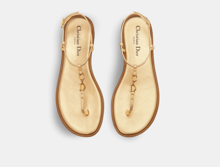 Dior o1w1db10725 KCO026 Thong Sandals in Gold Size US 10 / IT 40 - 3 Thumbnail