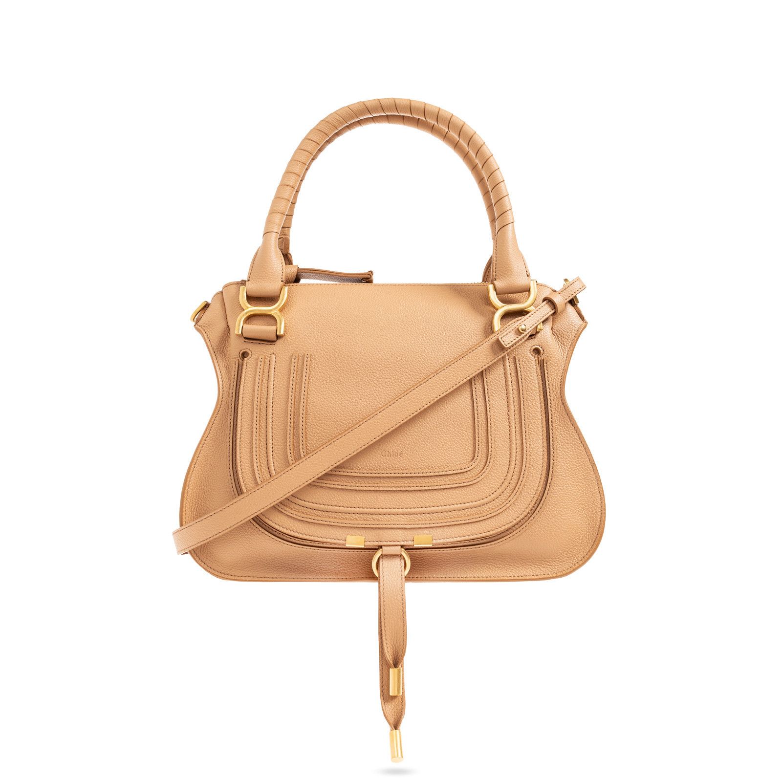 Chloe Chloe Medium Hobo Light Tan Grained Leather Shoulder Bag New Size ONE SIZE - 1 Thumbnail