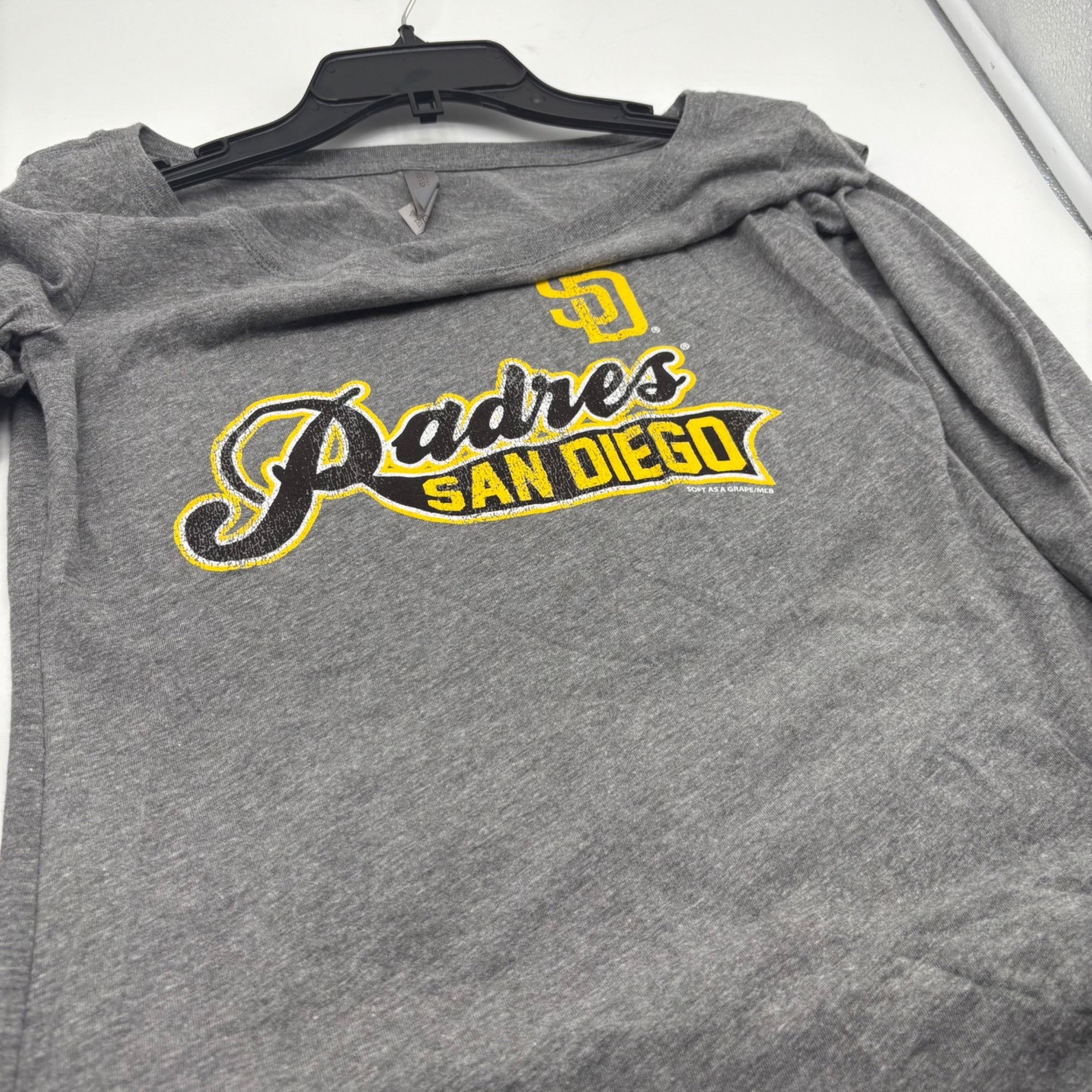 Next Level Apparel San Diego Padres Womens Long Sleeve Gray T-Shirt By Next Lev Size L / US 10 / IT 46 - 9 Thumbnail