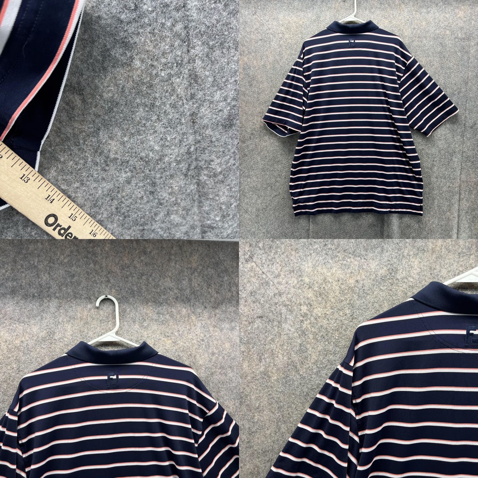 Footjoy FootJoy Polo Shirt Men XL Blue White Striped Short Sleeve Casual Golf Shirt Size US XL / EU 56 / 4 - 8 Thumbnail