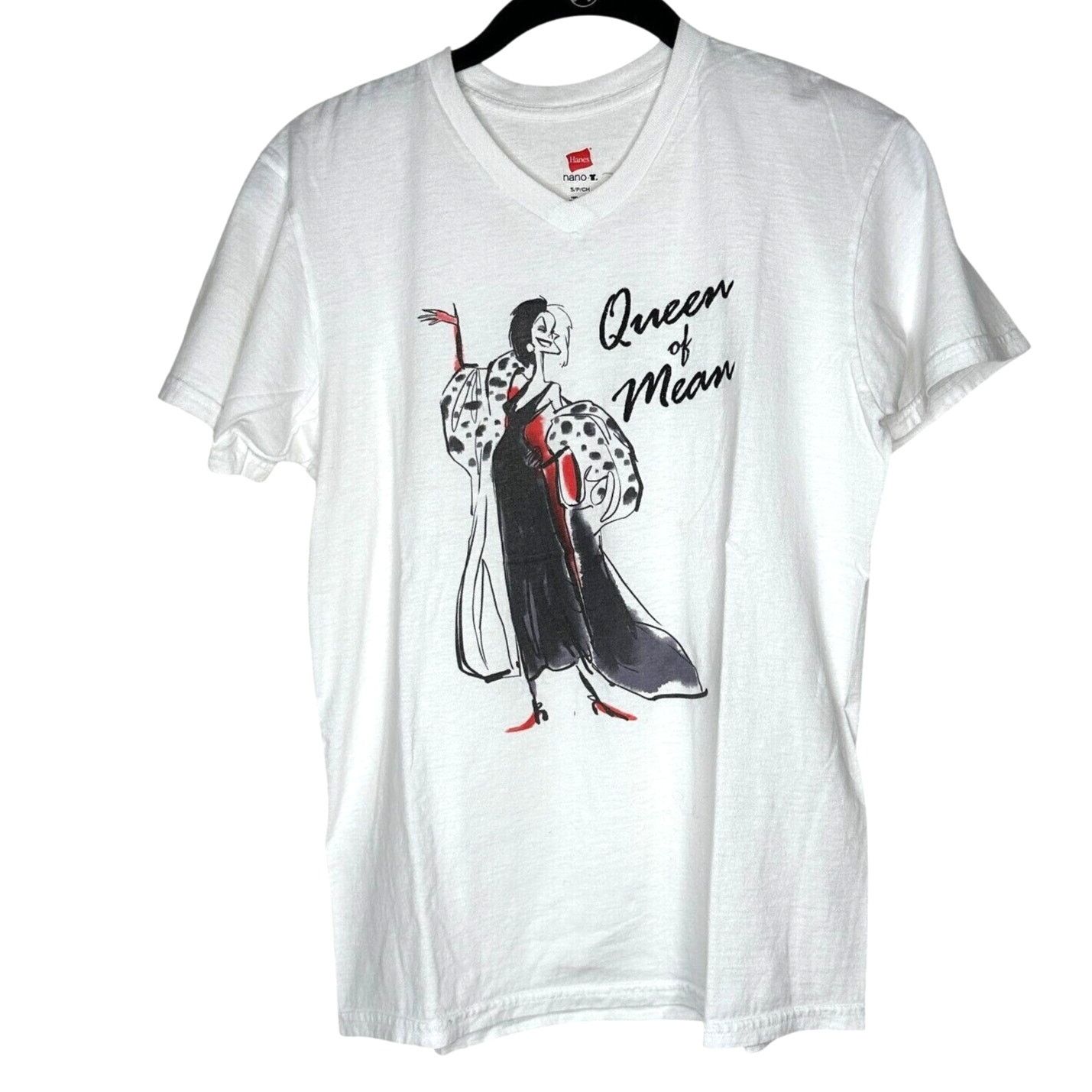 Disney Disney Queen Of Mean Cruella De Vil White VNeck Tee S Size S / US 4 / IT 40 - 1 Thumbnail