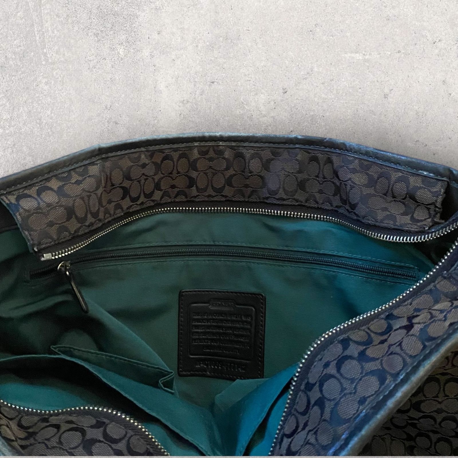 Coach Monogram Tote Bag Extra Large Canvas Leather