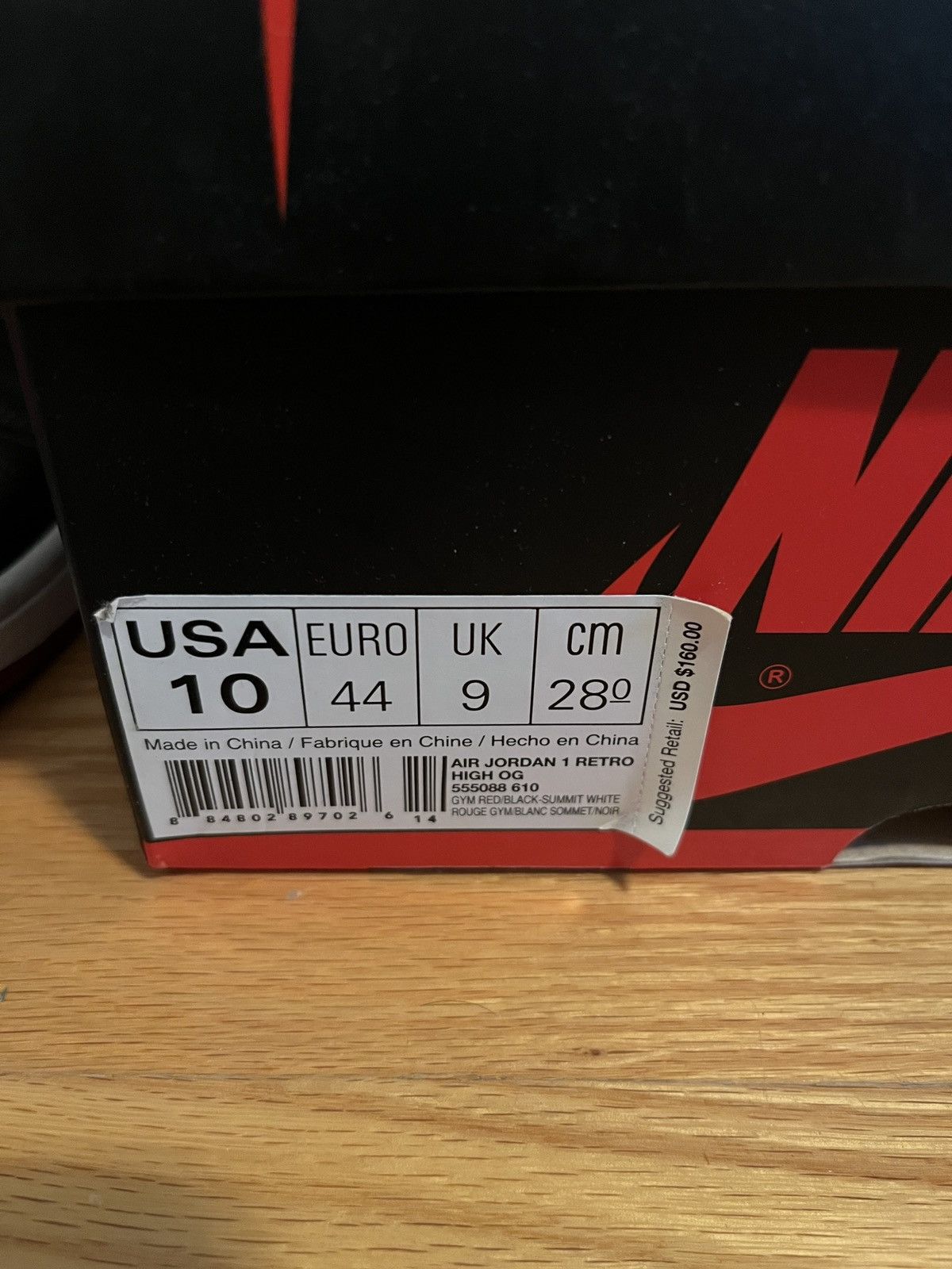 Jordan Brand Jordan 1 Retro High Bred Toe Size US 10 / EU 43 - 2 Thumbnail