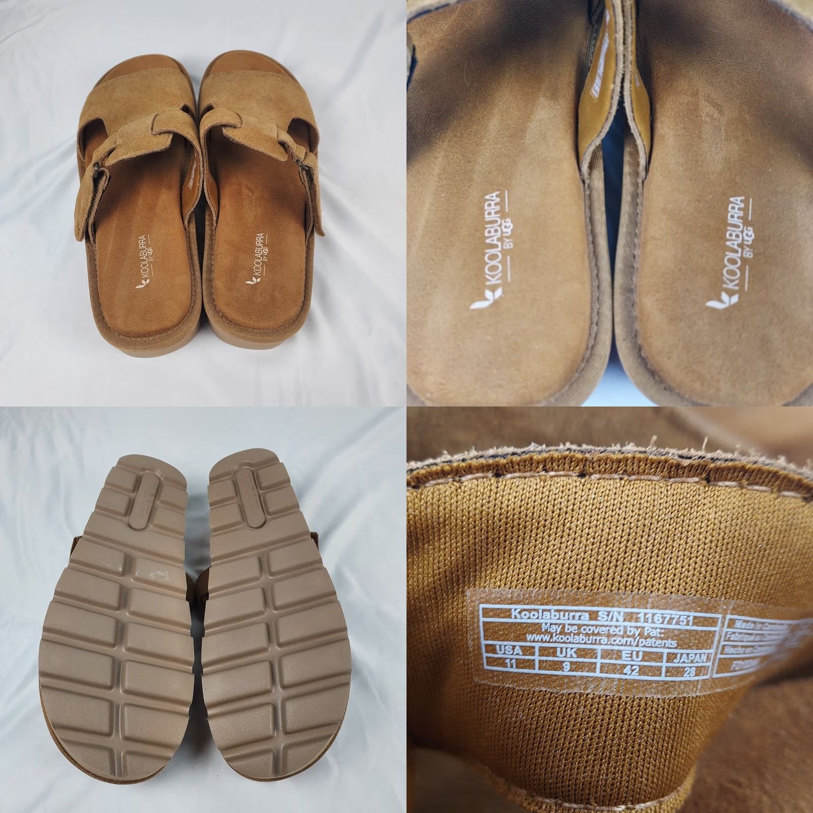 Ugg Koolaburra By UGG Slide Sandals Womens 11 Brown Suede Slip On Platform Casual Walking Logo Sandal Size US 9 / IT 39 - 8 Thumbnail