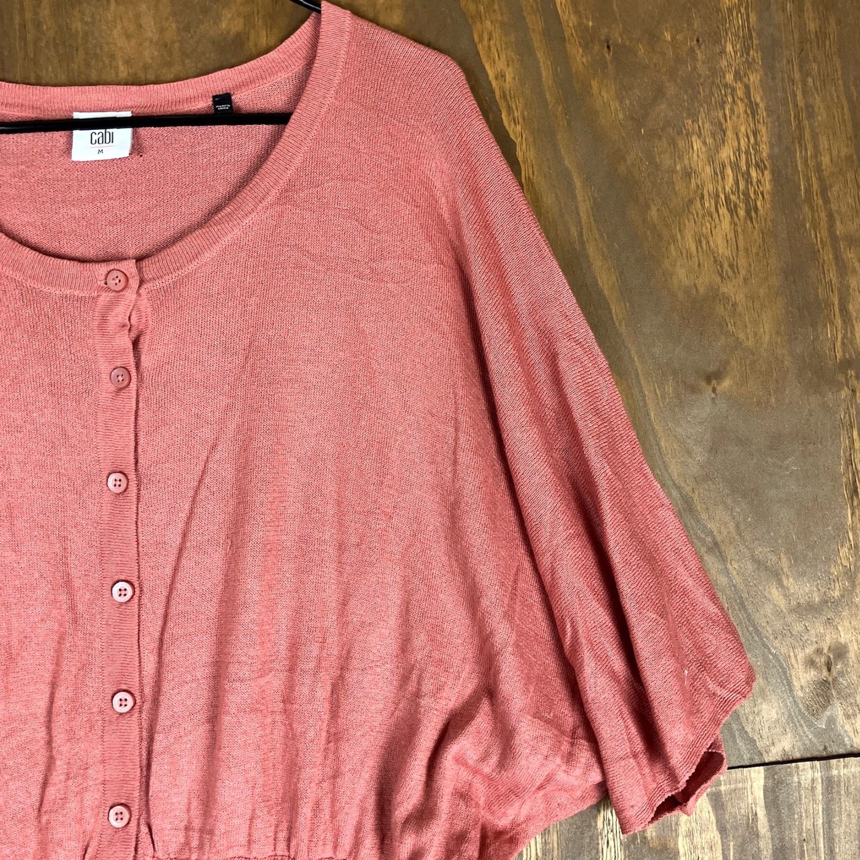 Vintage CAbi Blouse Womens Dusty Rose Drop Waist Kimono Button Front Stretch M Size M / US 6-8 / IT 42-44 - 5 Thumbnail