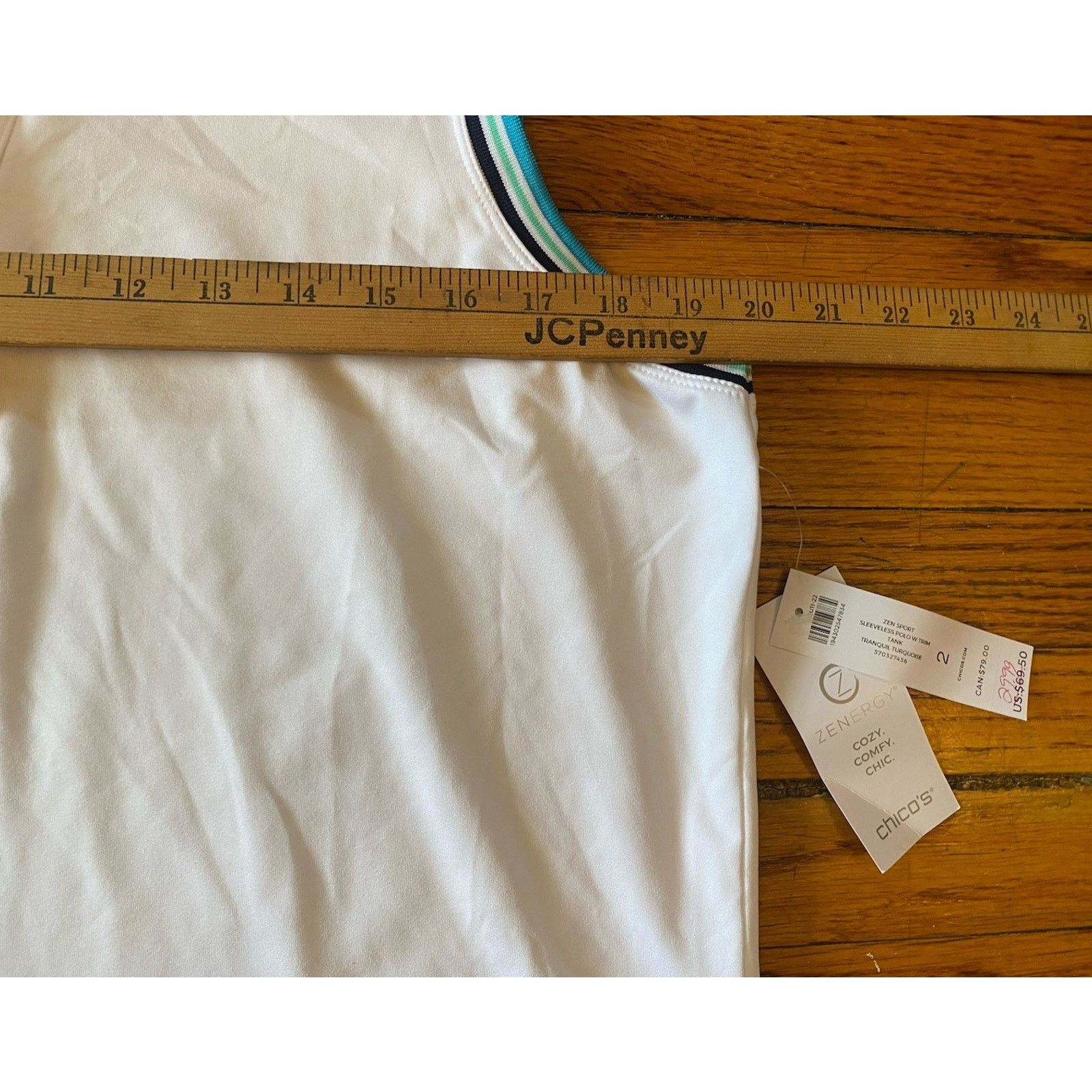 Chicos Chicos Zenergy NWT Size 2 US L UPF Sleeveless Polo Tank Top Size L / US 10 / IT 46 - 4 Thumbnail