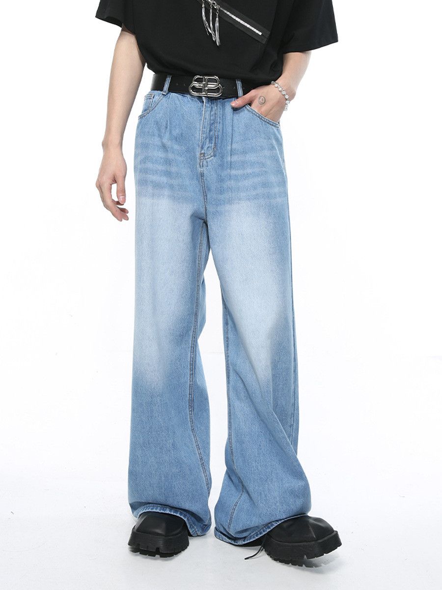 Jean Men's Light Blue Loose-Fit Retro City Boy Flared Jeans Size US 32 / EU 48 - 2 Thumbnail