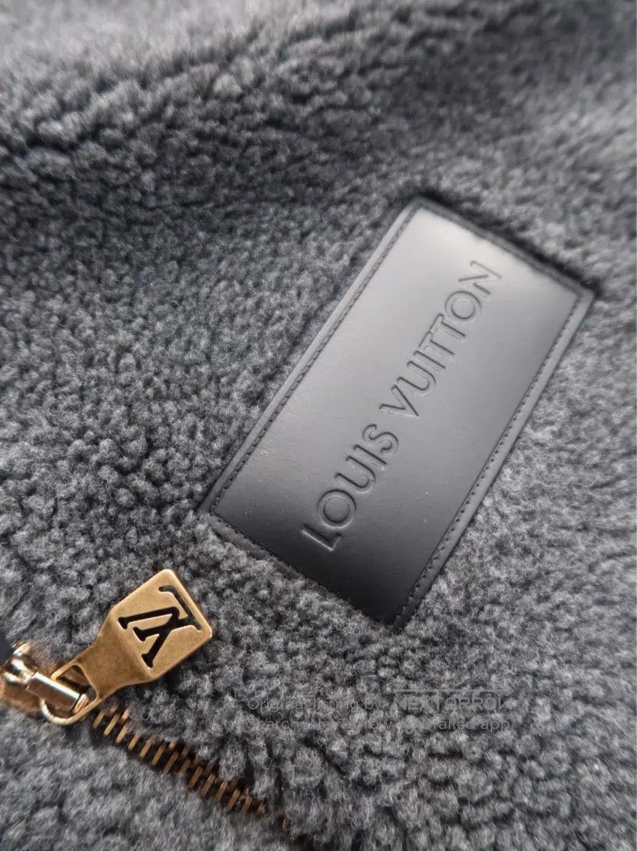 Louis Vuitton Gray Fleece Zip-Up Bomber Jacket - XL. Size US XL / EU 56 / 4 - 3 Thumbnail