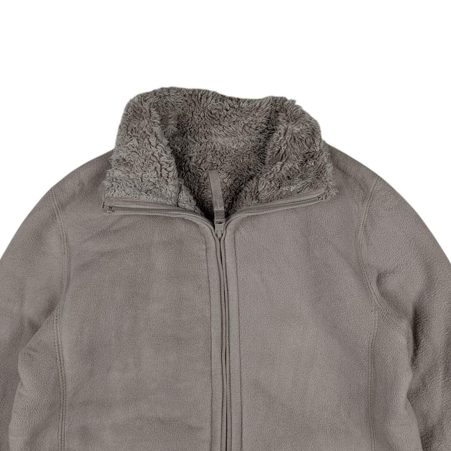 Uniqlo 2000's UNIQLO Reversible Grey Faux Fur Winter Fleece Jacket Size S / US 4 / IT 40 - 6 Thumbnail