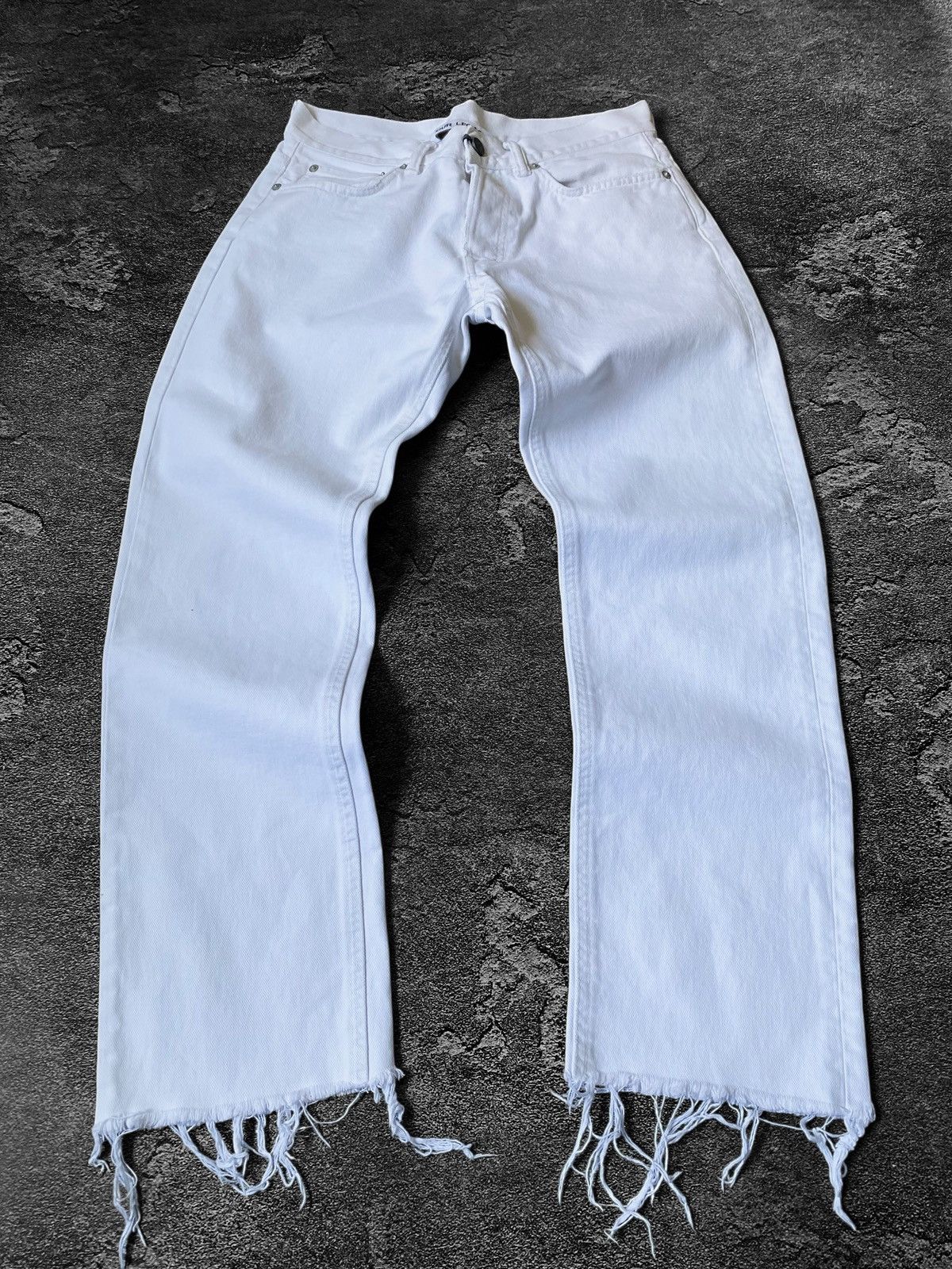 Our Legacy Our Legacy first cut worn white ripped hem jeans pants Size US 30 / EU 46 - 1 Thumbnail