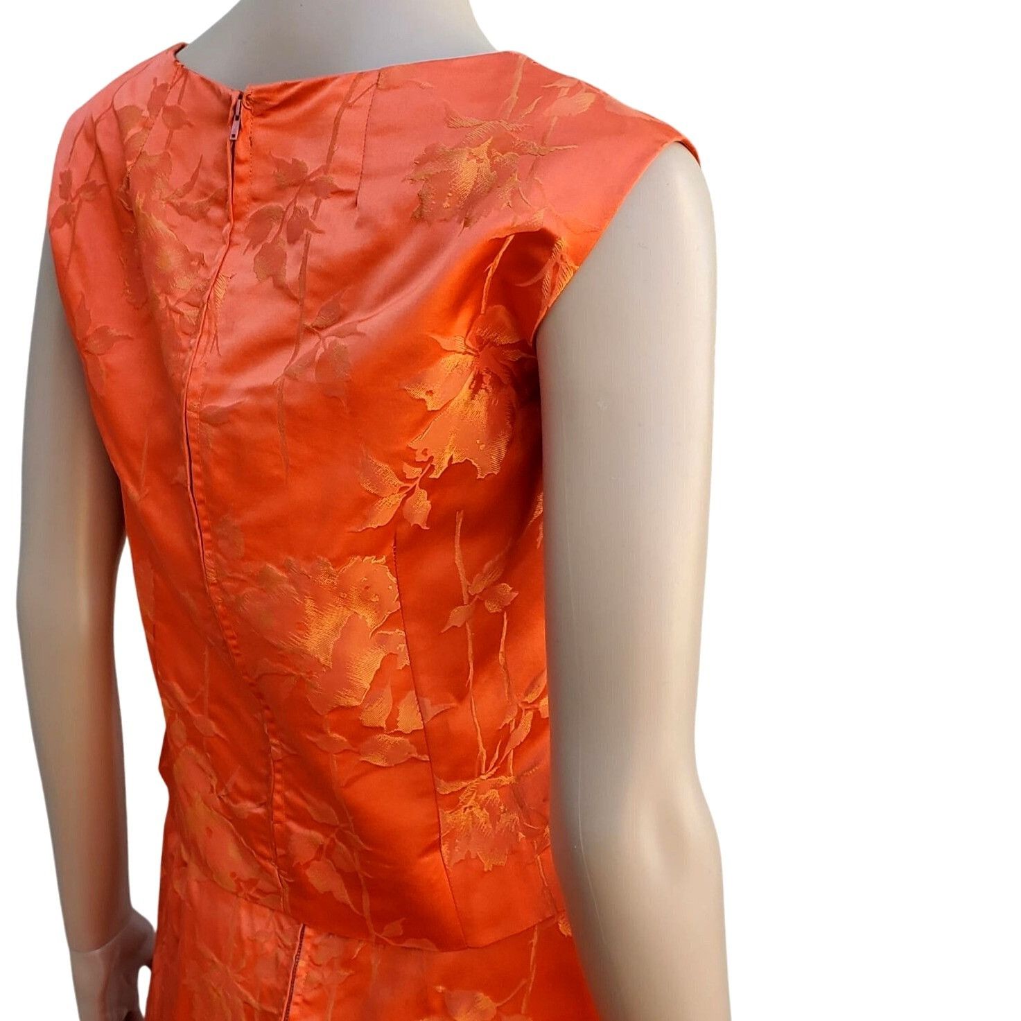 Handmade 60s Vintage Maxi Skirt Set Size 4 Orange Silk Brocade Made i Size S / US 4 / IT 40 - 5 Thumbnail