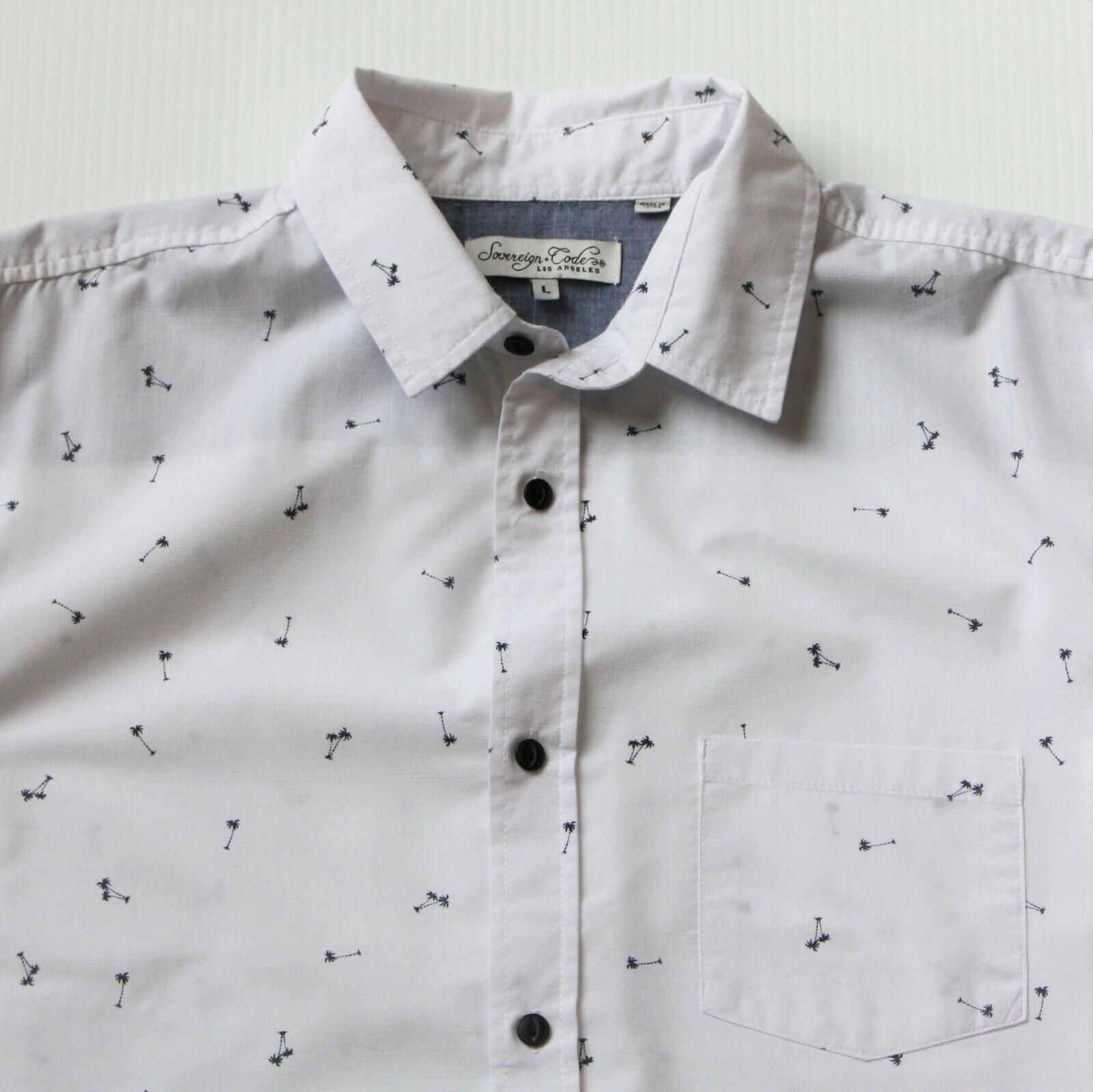 Sovereign Code Los Angeles Men's Palm Tree Print Short Sleeve Shirt size L Size US L / EU 52-54 / 3 - 2 Thumbnail