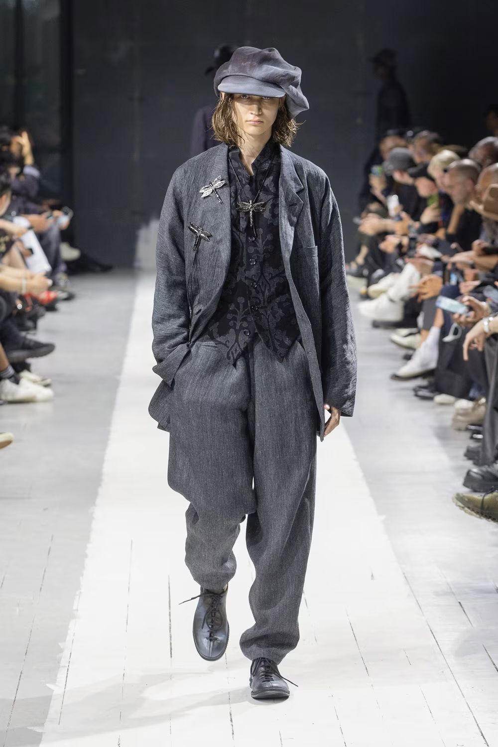 Yohji Yamamoto Yohji Yamamoto Pour Homme - FLAX TOP GABARDINE SLIM PANTS Size US 30 / EU 46 - 13 Thumbnail