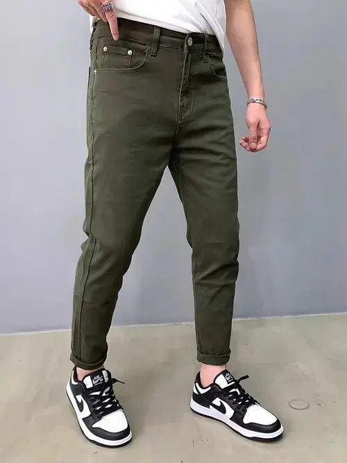 Jean Army Green Simple Casual Slim Fit Jeans Size US 32 / EU 48 - 3 Thumbnail