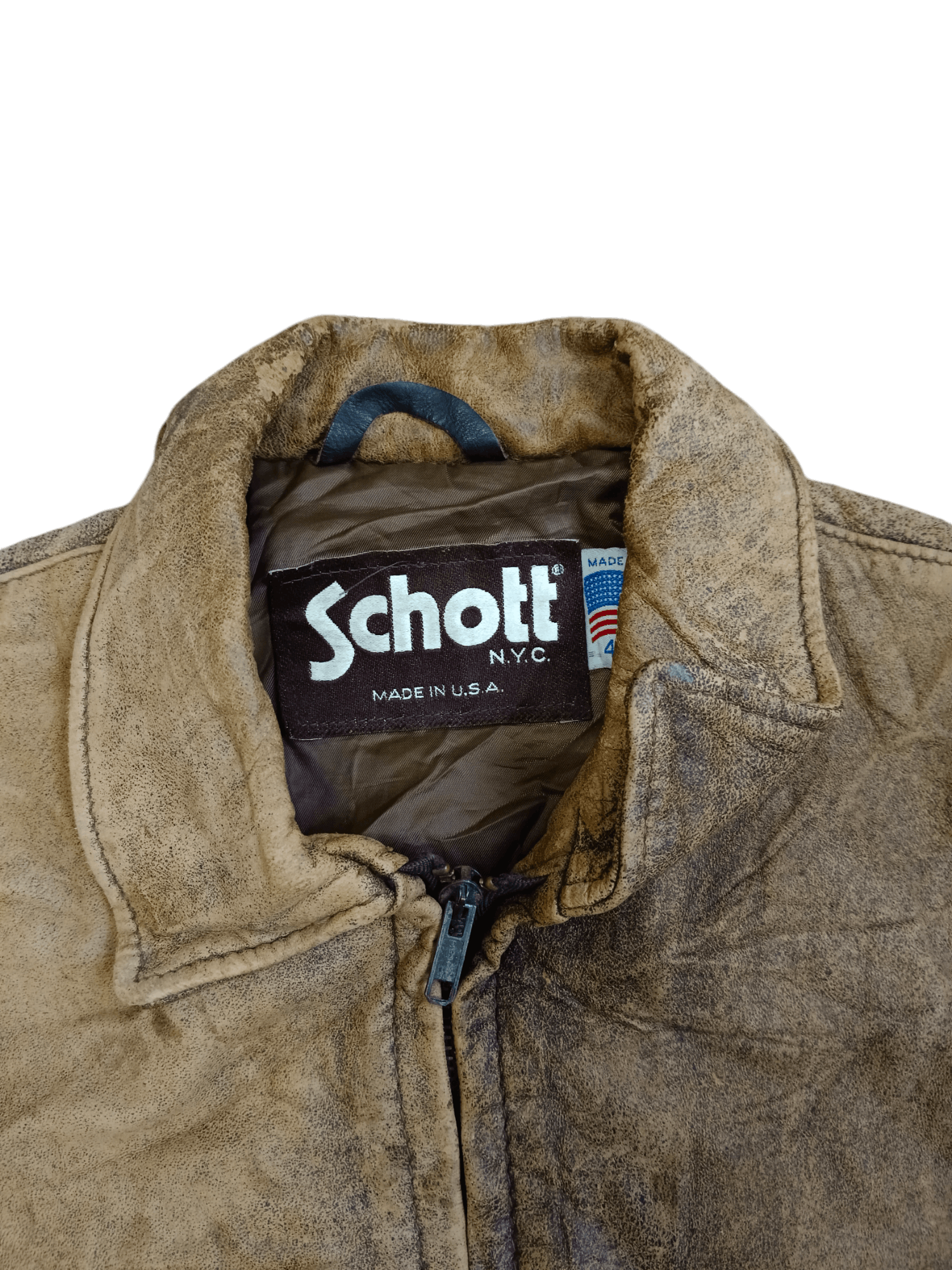 Schott THRASHED🔥SCHOTT SOFT LEATHER JACKET(SIZE TAG 40) Size US M / EU 48-50 / 2 - 4 Thumbnail