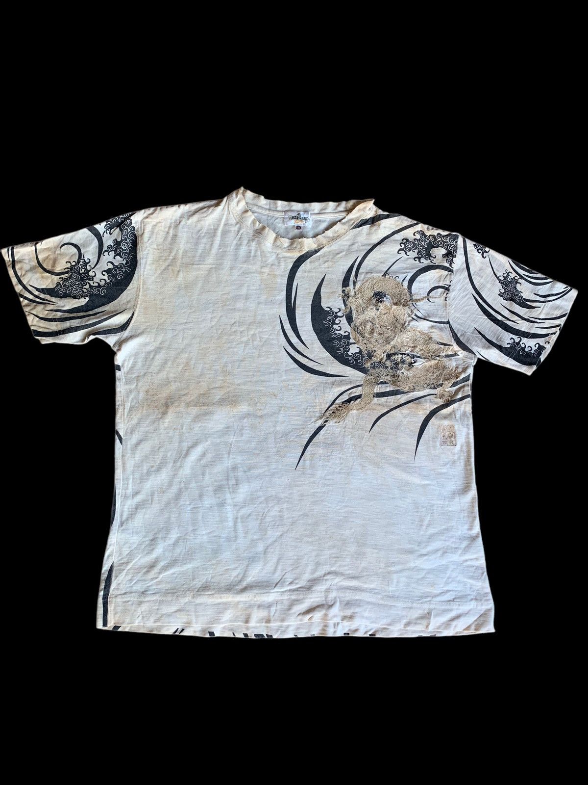 Karakuri Tamashii SUNFADED KARAKURI KAMASHI DRAGON STAIN DISTRESSED SHIRT Size US XXL / EU 58 / 5 - 4 Thumbnail