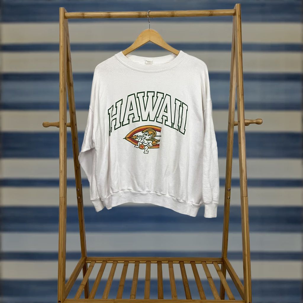 Rainbow VTG 70s 80s Hawaii Rainbow Warriors Manoa Old Logo Sweatshirt Crewneck XL White Men RARE Size US XL / EU 56 / 4 - 1 Thumbnail