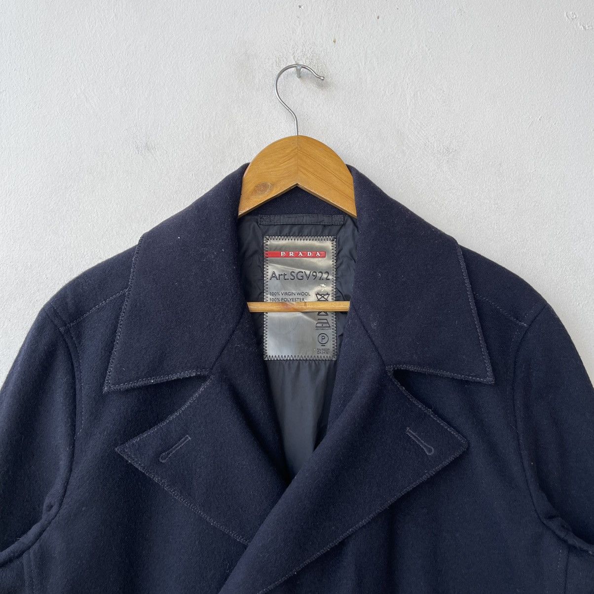 Prada Archival Prada SGV922 Double Breasted Virgin Wool Peacoat Size US M / EU 48-50 / 2 - 6 Thumbnail