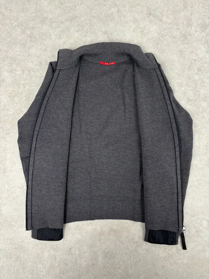 Prada AW2007 Prada Grey Wool Blend Nylon Sleeves Track Jacket Size US M / EU 48-50 / 2 - 7 Thumbnail