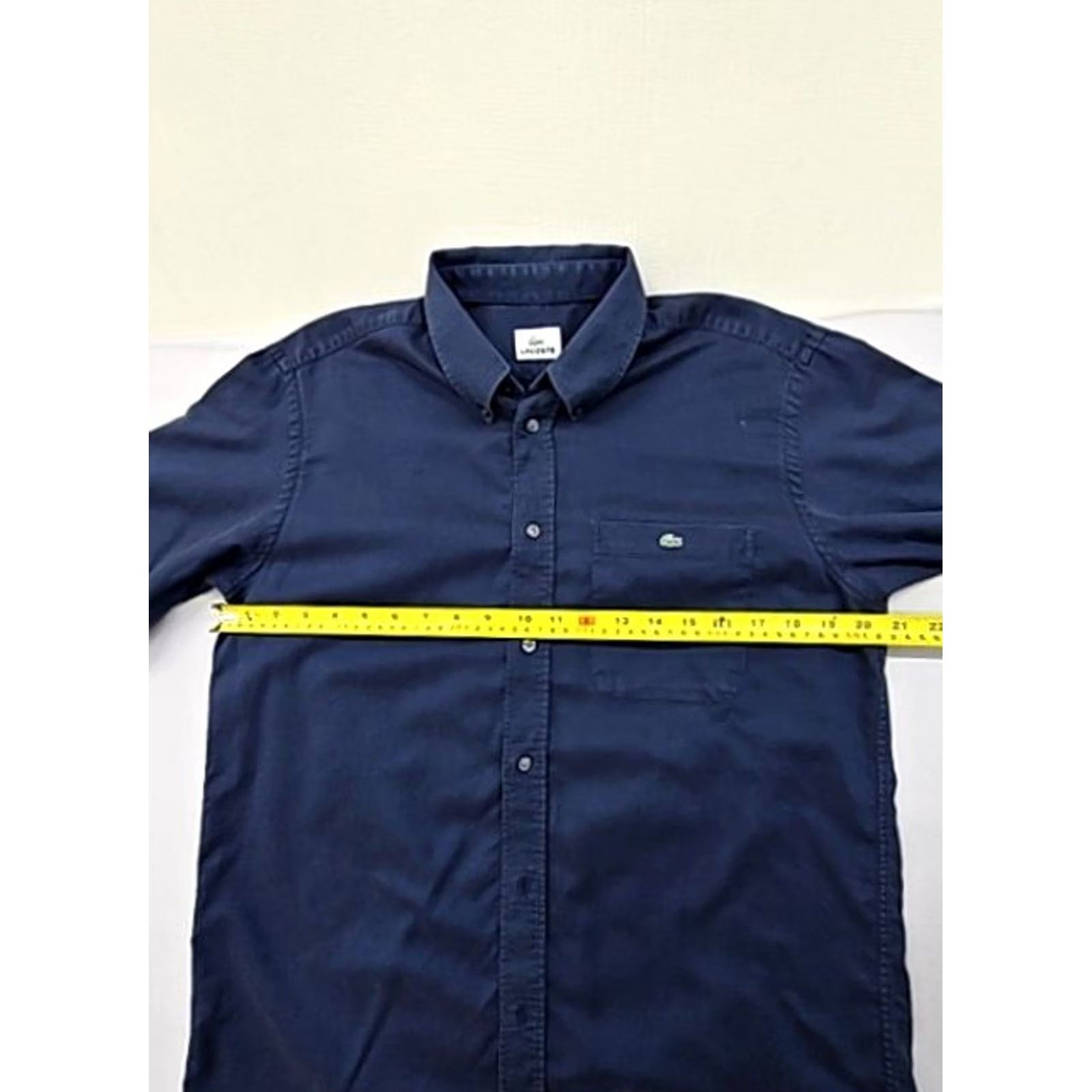 Lacoste Lacoste Navy Blue Slim Fit Long Sleeve Cotton Button Down M Shirt Mens Size US M / EU 48-50 / 2 - 6 Thumbnail