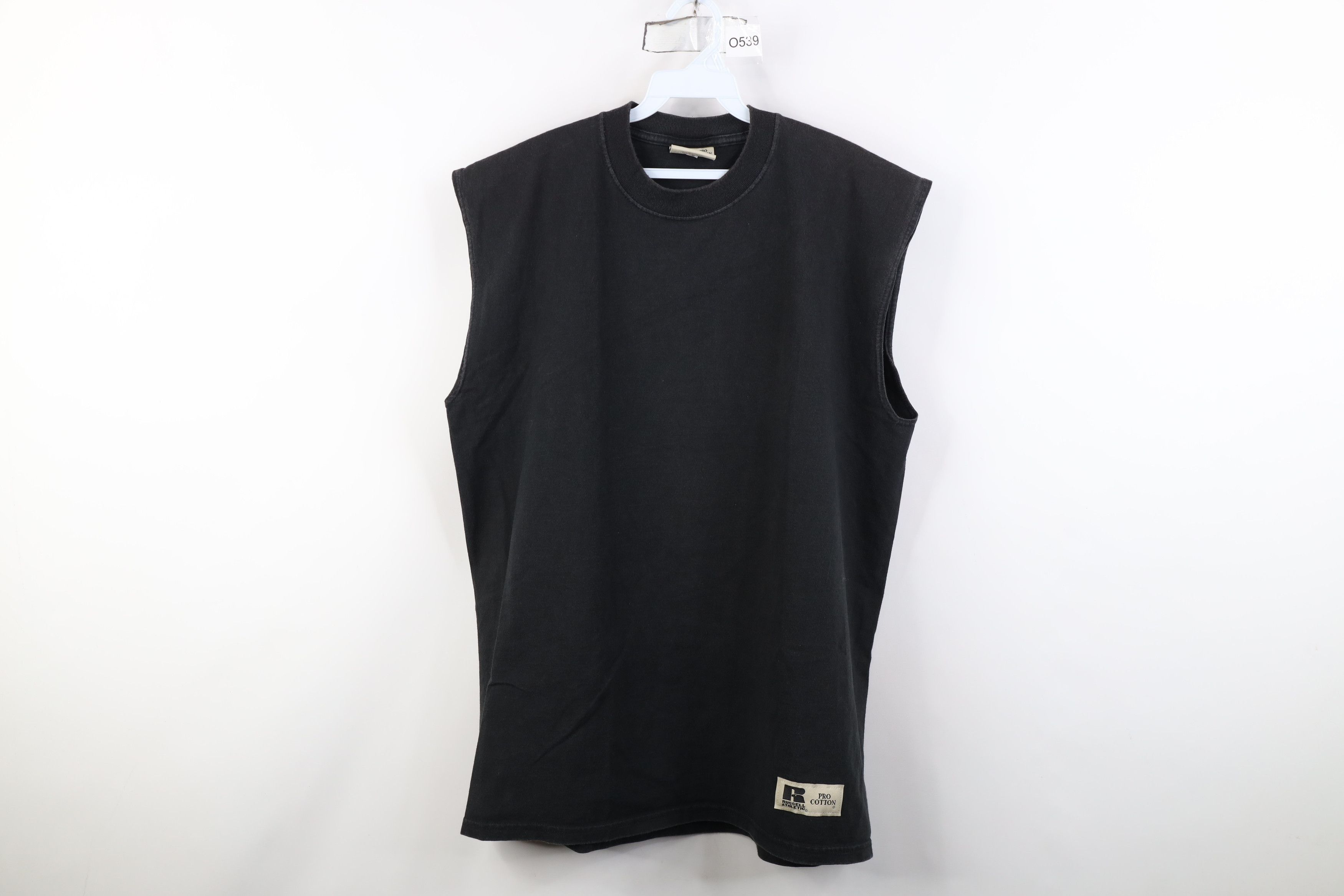 Russell Athletic Vintage 90s Y2K Russell Athletic Muscle T-Shirt Black Cotton Size US L / EU 52-54 / 3 - 1 Thumbnail