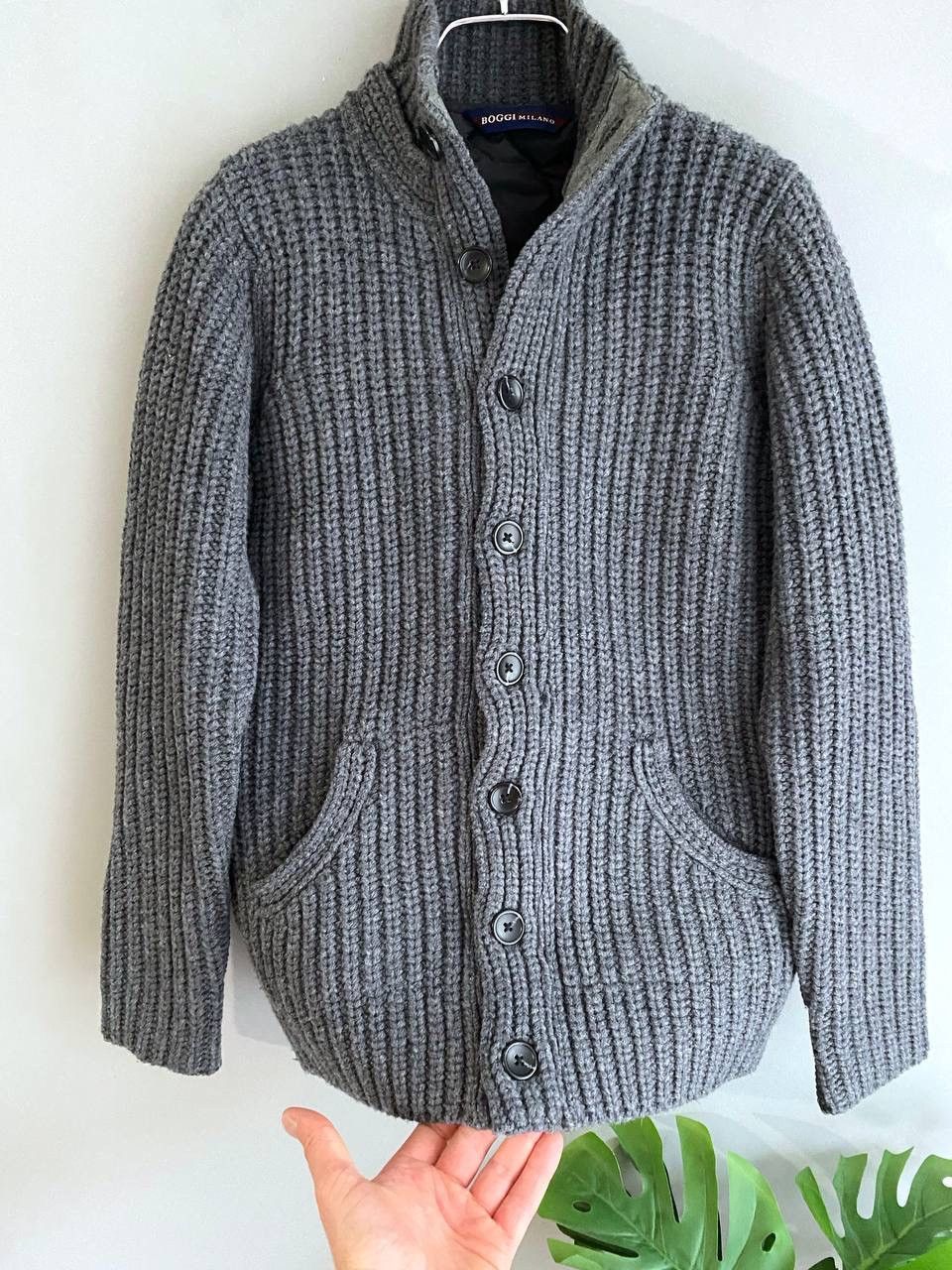 Boggi Boggi Milano Knit Merino Wool Button Cardigan Vest Lining, S Size US S / EU 44-46 / 1 - 5 Thumbnail