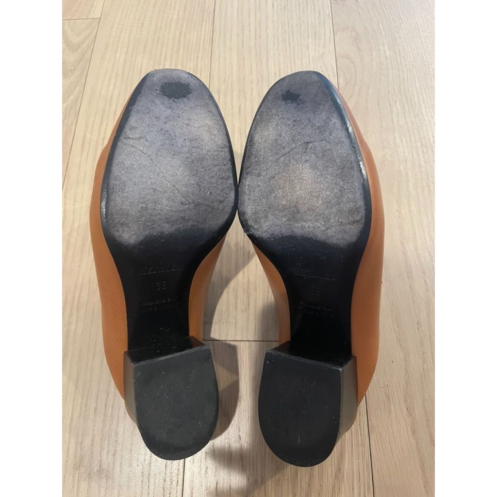 Hermes Hermès Womens Tan Leather Fringe Detail Mules With Dust Bags Size US 5 / IT 35 - 8 Thumbnail