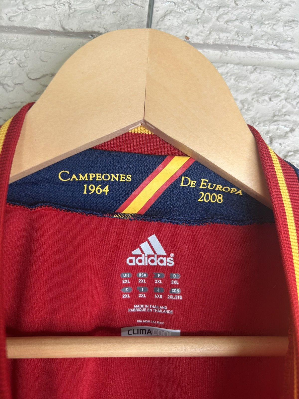 Adidas Adidas Spain National Team 2012 Home Jersey Size US XXL / EU 58 / 5 - 10 Thumbnail