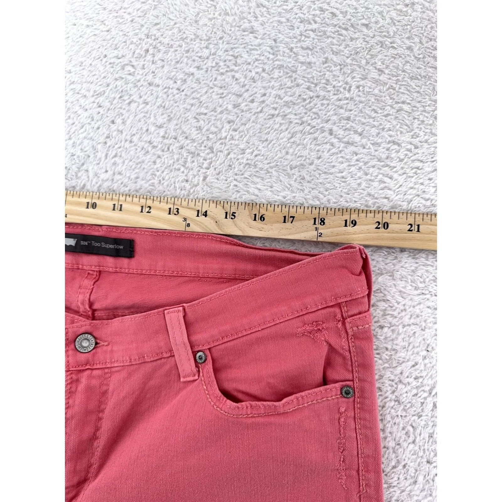 Levi's Levi's Jeans 524 Skinny Pink Distressed Slim Stretch Denim 33x32 Womens XS-XL - Levis Jeans 524 Pink Distressed Skinny Stretch Denim Womens 33x32 Size 24" / US 00 / IT 34 - 4 Thumbnail