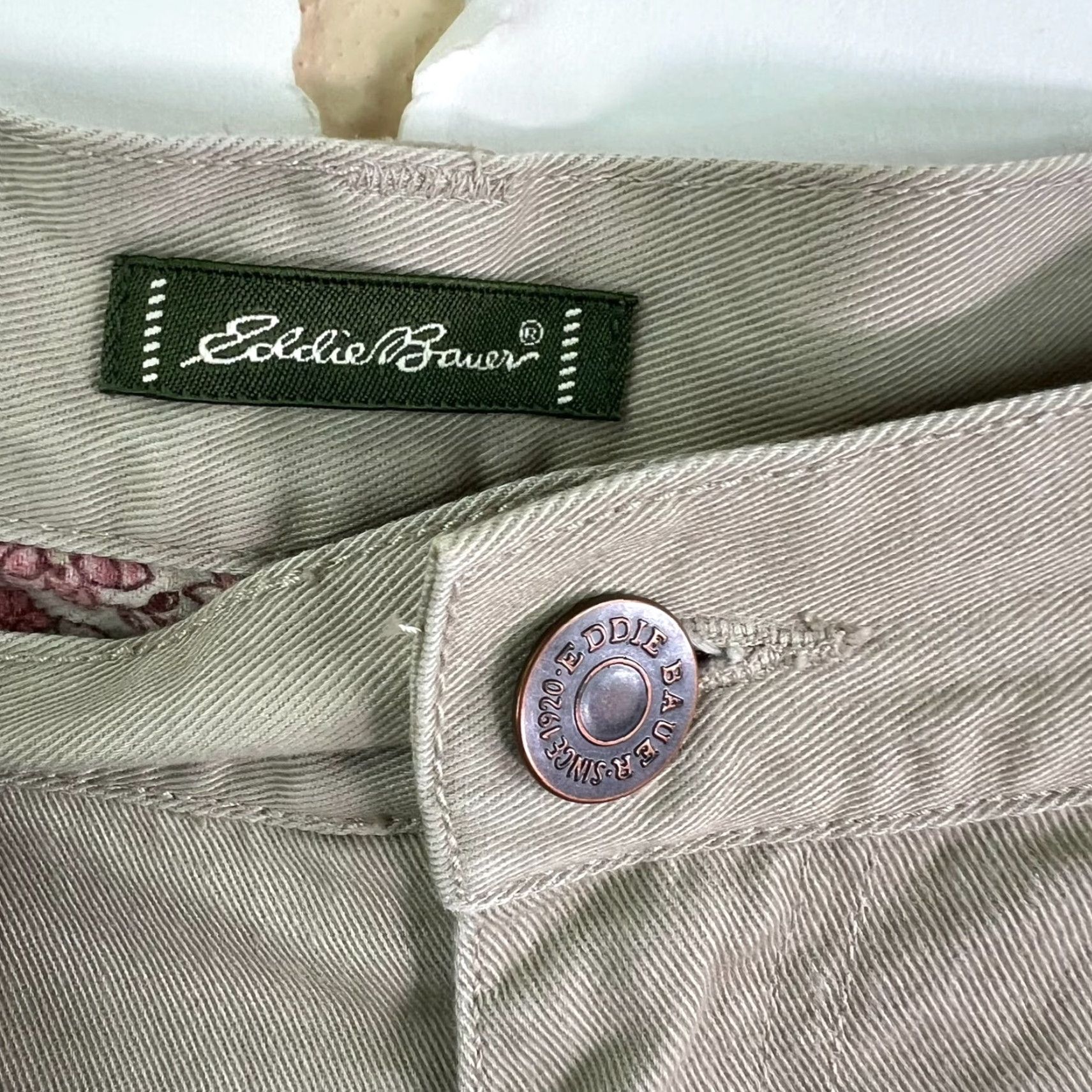 Eddie Bauer VINTAGE Eddie Bauer Lined Twill Pants Women 8 Tall Beige 32x31 Khakis Cuffed Western City Nature 90s Mens? Womens? Size 30" / US 8 / IT 44 - 6 Thumbnail