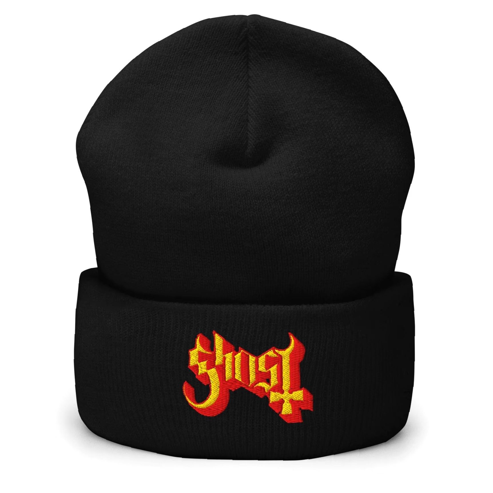 Vintage Ghost Embroidered Beanie Hat Black Officially Licensed Mens One Size Beanie Music Ghost Collection Casual Winter Fall Spring Summer Vintage No Size ONE SIZE - 2 Thumbnail