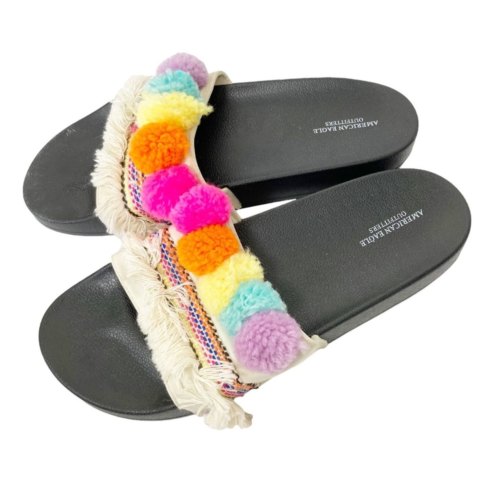 American Eagle Outfitters American Eagle Boho Pom Pom Fringe Slides Sz 10 Size US 10 / IT 40 - 2 Thumbnail