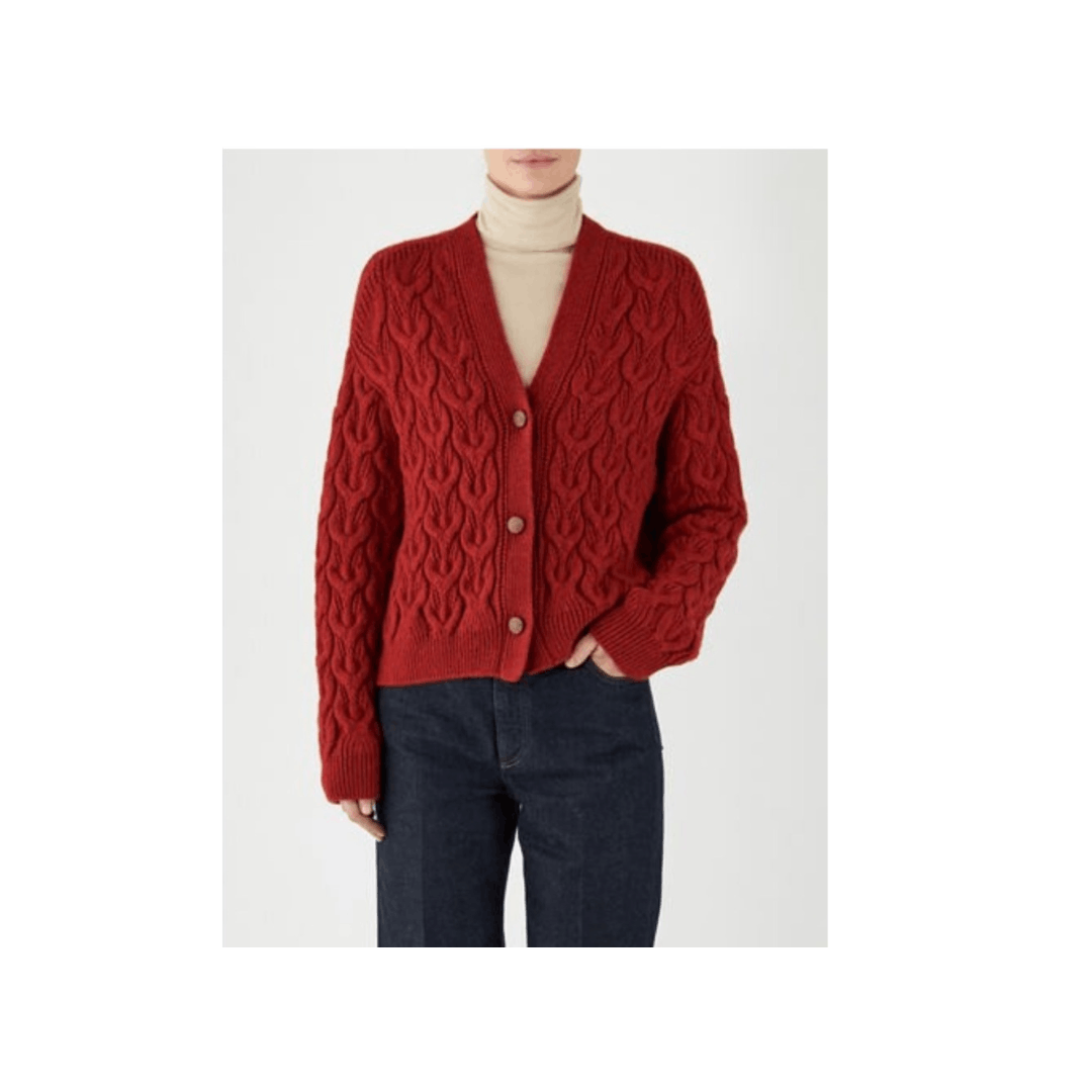 Loro Piana o1srvl11e0125 Monginevro Cardigan in Burgundy Size XS / US 0-2 / IT 36-38 - 1 Preview