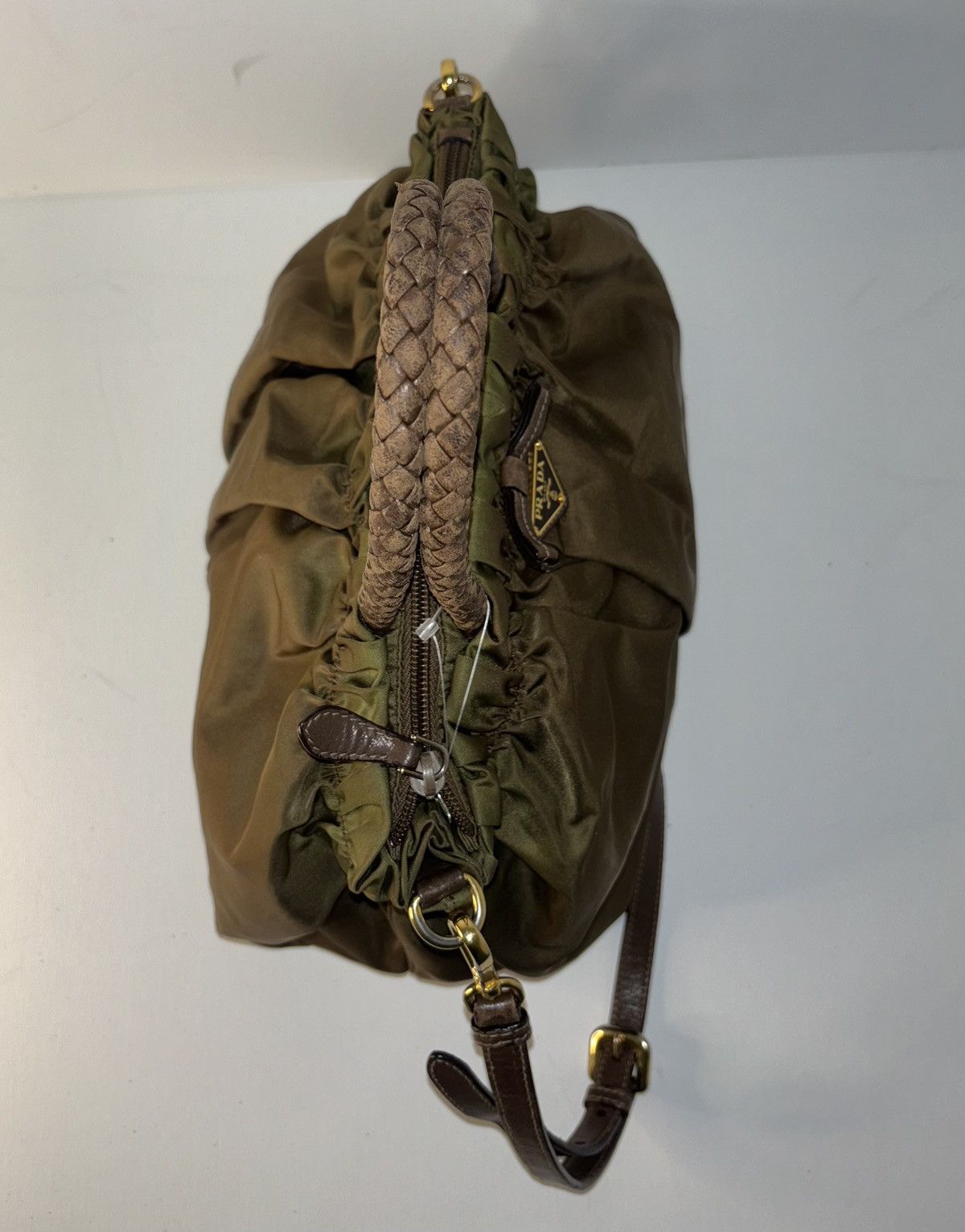 Prada Prada Hand Bag Green Nylon Size ONE SIZE - 6 Thumbnail