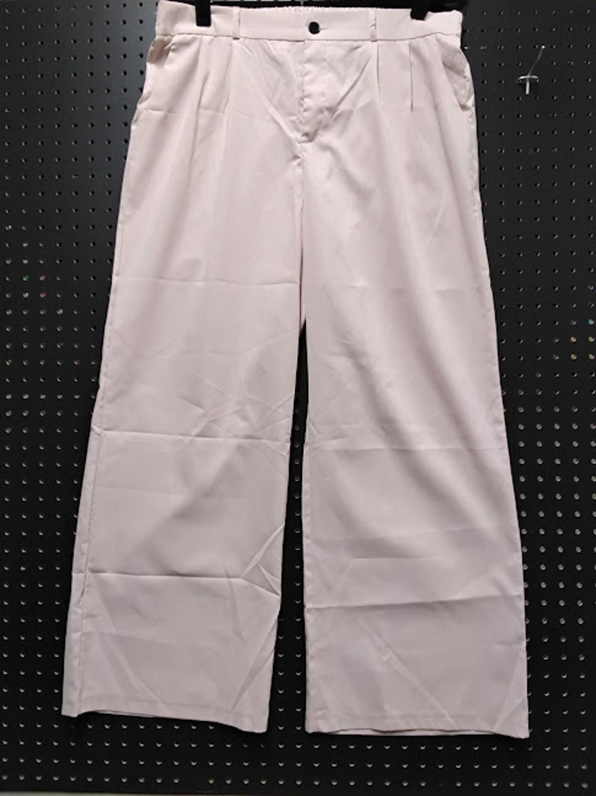 The Unbranded Brand XXXL Pink Wide Leg Pants – Elastic Waist & Button Front Size 42" / US 20 - 1 Thumbnail