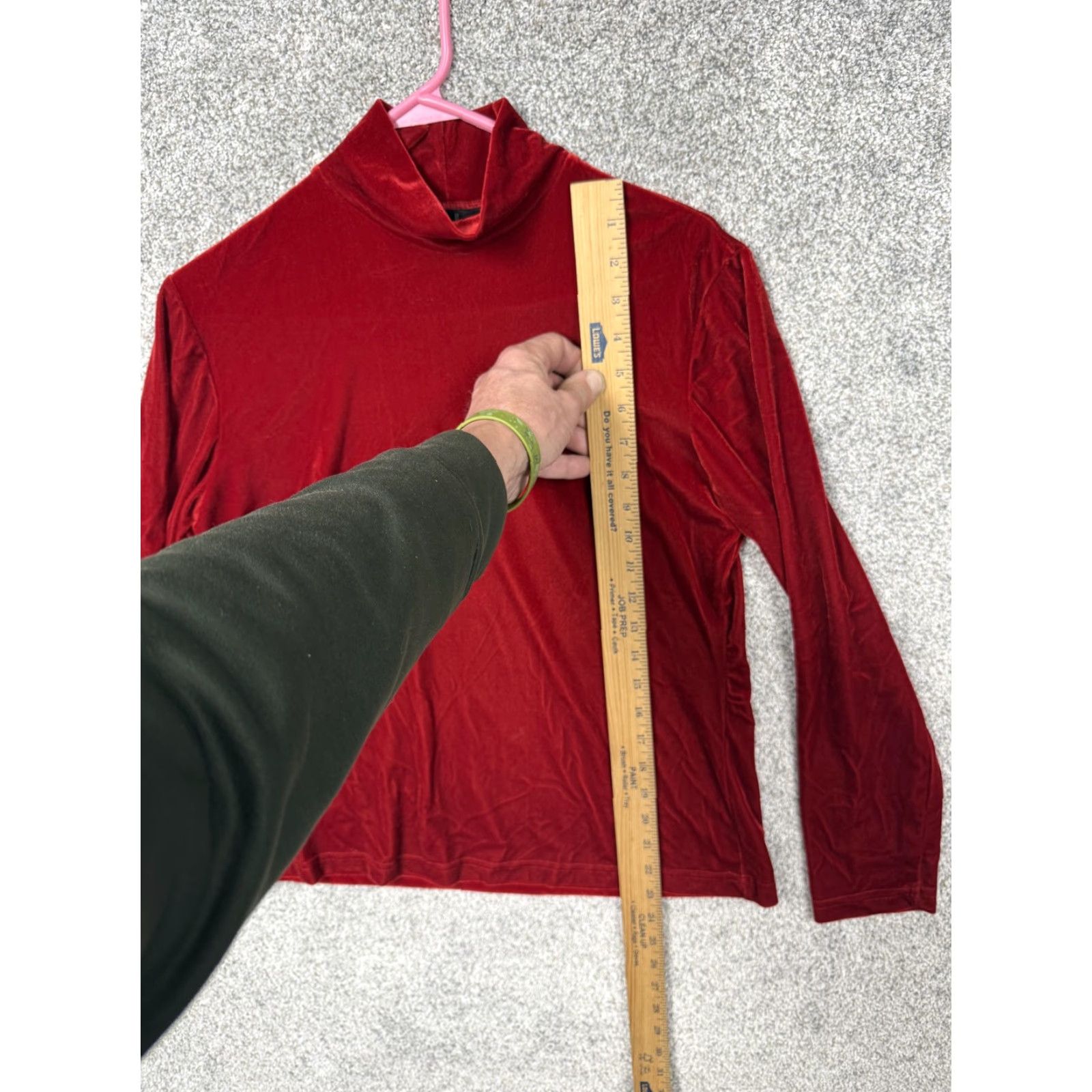 Vintage VINTAGE Rafaella Top Shirt M Red Velvet Stretch Long Sleeve Mock Neck Womens Girls? Size M / US 6-8 / IT 42-44 - 2 Thumbnail