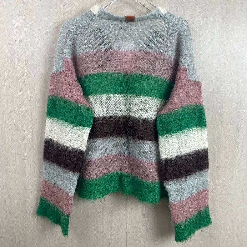 Loewe Loewe Color striped horsehair knitted cardigan sweater Size L / US 10 / IT 46 - 3 Thumbnail