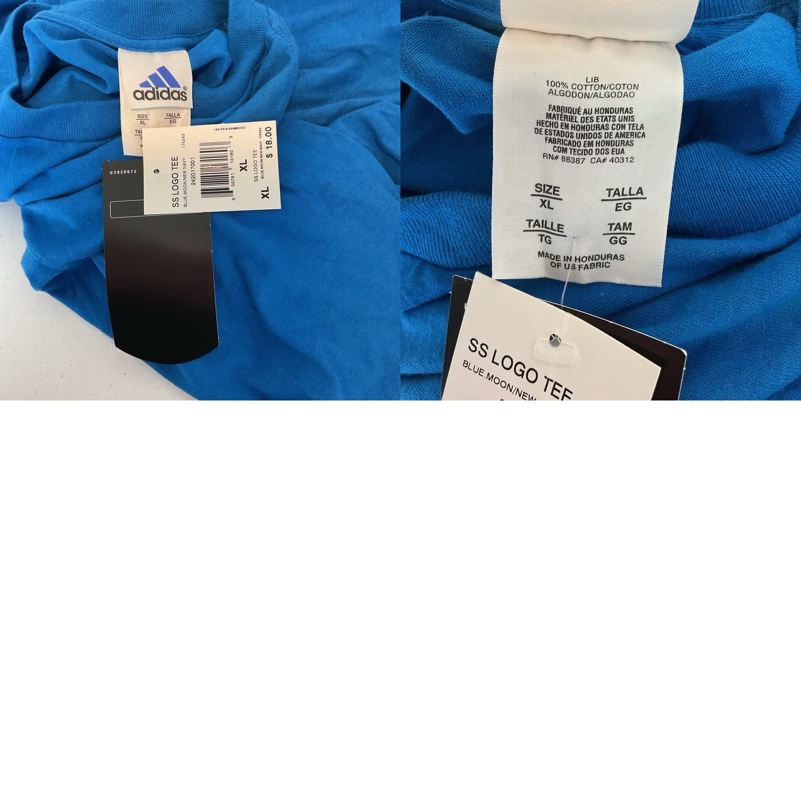 Adidas VINTAGE Adidas 3 stripe spell out logo Royal Blue T-shirt XL Men's Size US XL / EU 56 / 4 - 8 Thumbnail