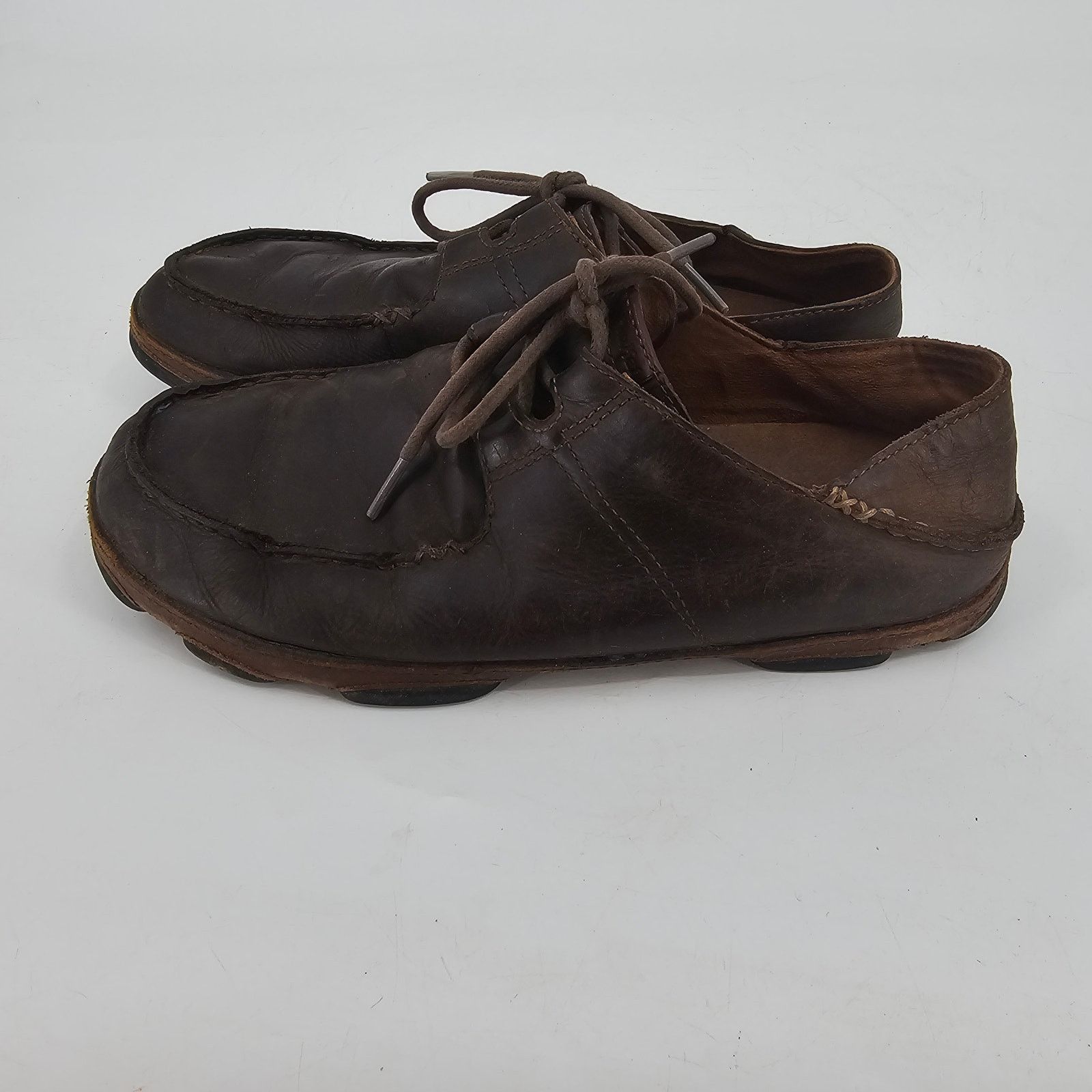 Olukai Olukai Ohana Lace Up Nubuck Brown Leather Shoes brown 10 Size US 10 / EU 43 - 3 Thumbnail