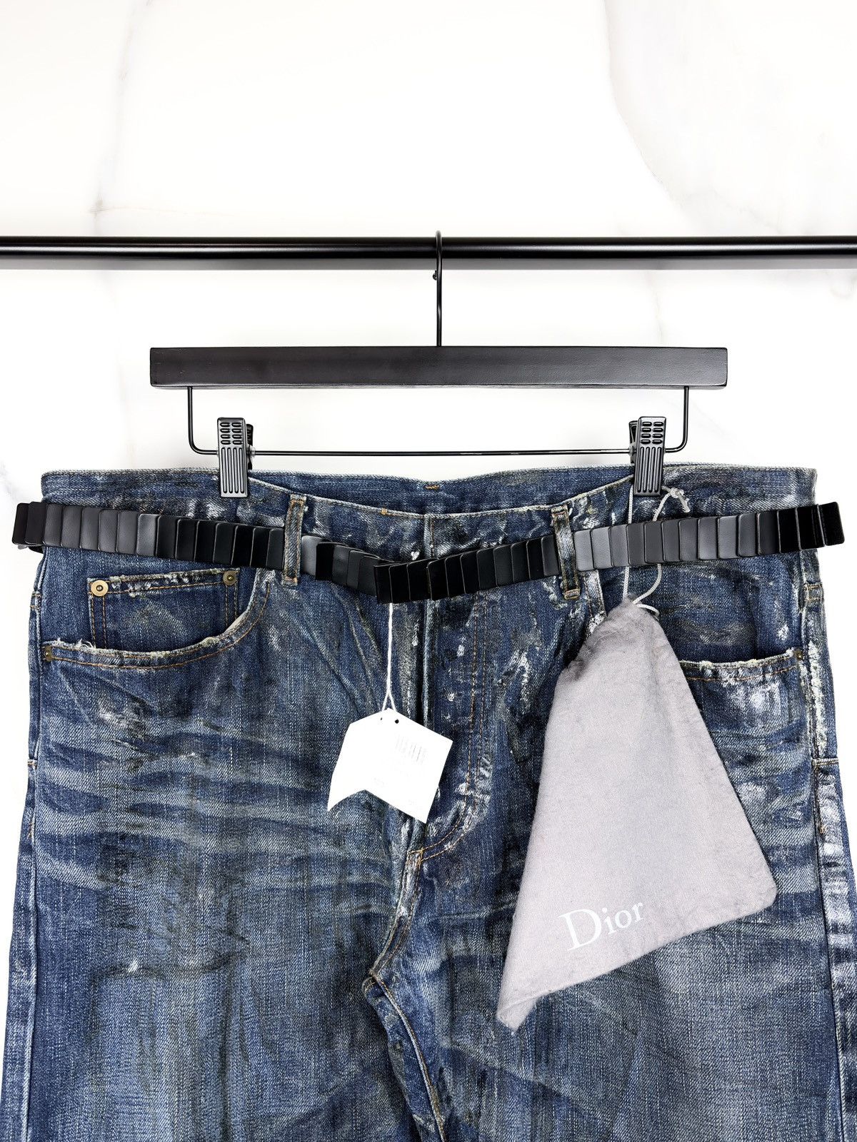 Dior × Hedi Slimane SS03 Dior Homme Follow Me Runway Leather Scale Belt Hedi Size ONE SIZE - 1 Thumbnail
