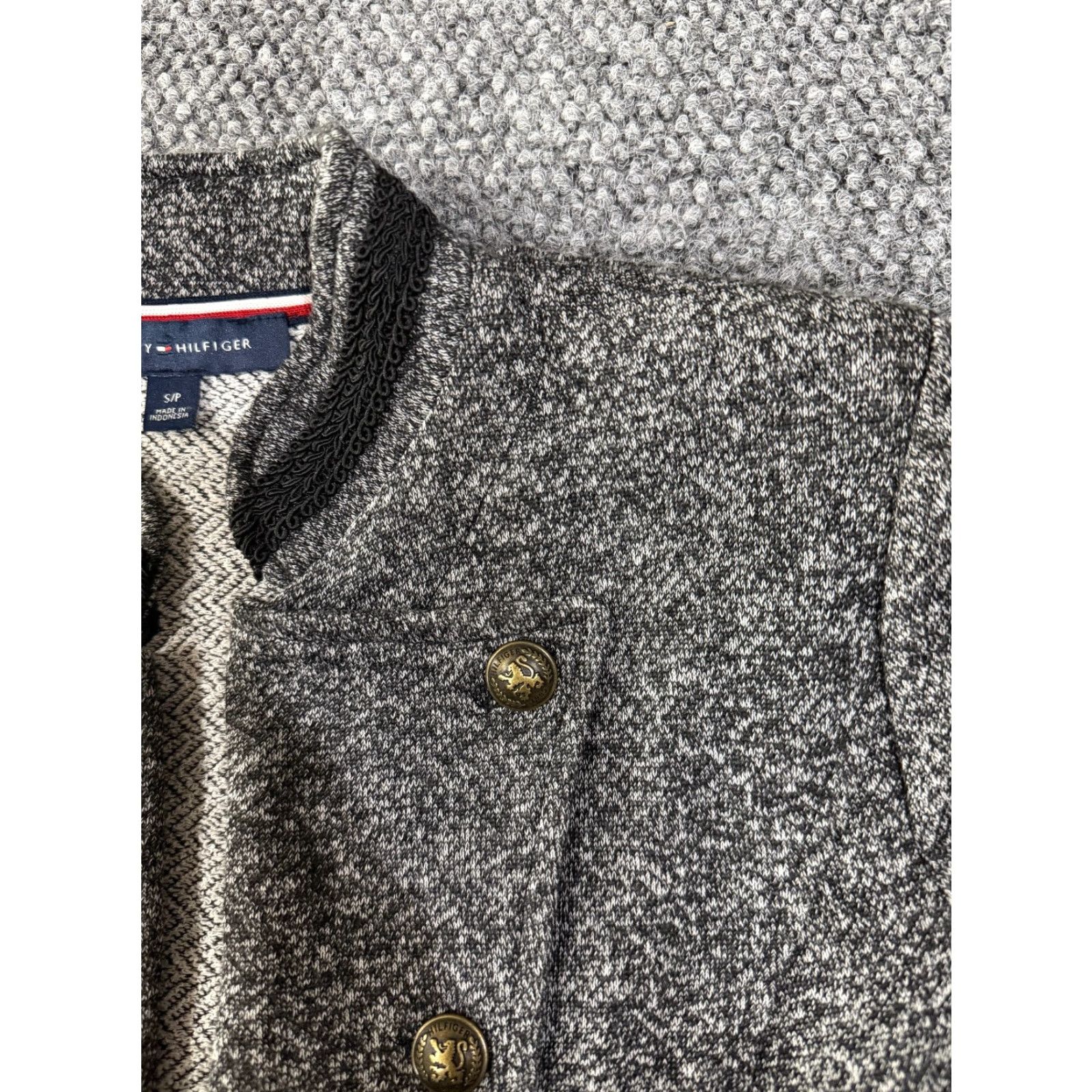 Tommy Hilfiger Tommy Hilfiger Jacket Womens Small Gray Button Front Knit Military Style Casual Size S / US 4 / IT 40 - 5 Thumbnail