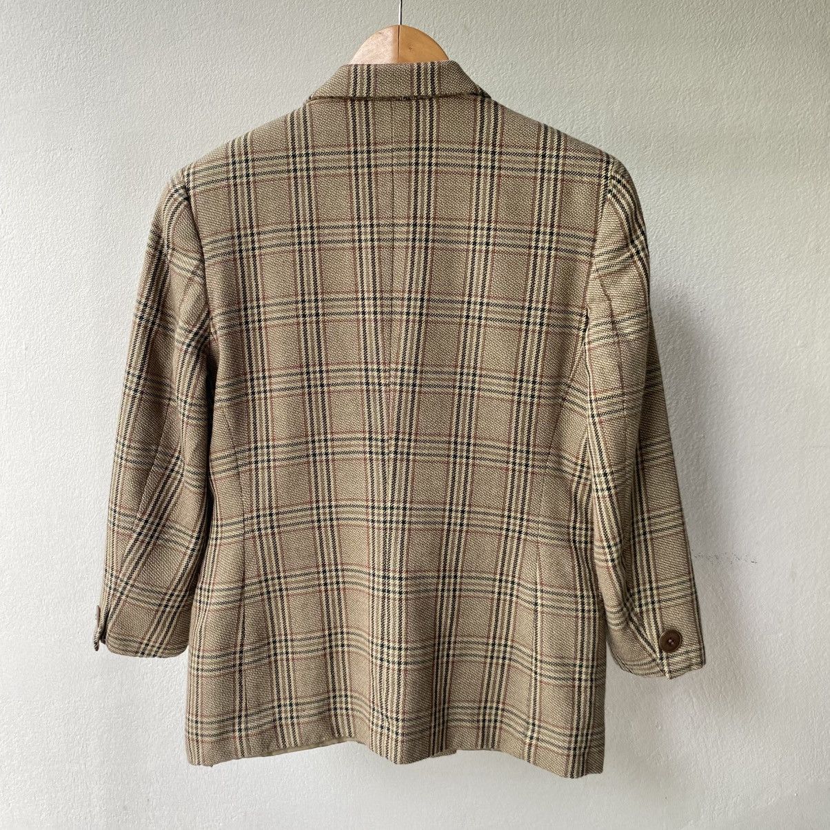 Burberry Burberrys Brown Plaid Double-Breasted Blazer Size L / US 10 / IT 46 - 17 Thumbnail