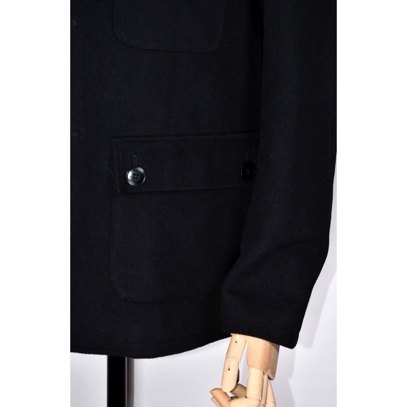 Folk Folk Jacket Men Wool Coat Black Size 4 | 60% Wool 40% Polyester | Chest 23.23in Length 28.35in Vintage No Size US S / EU 44-46 / 1 - 5 Thumbnail