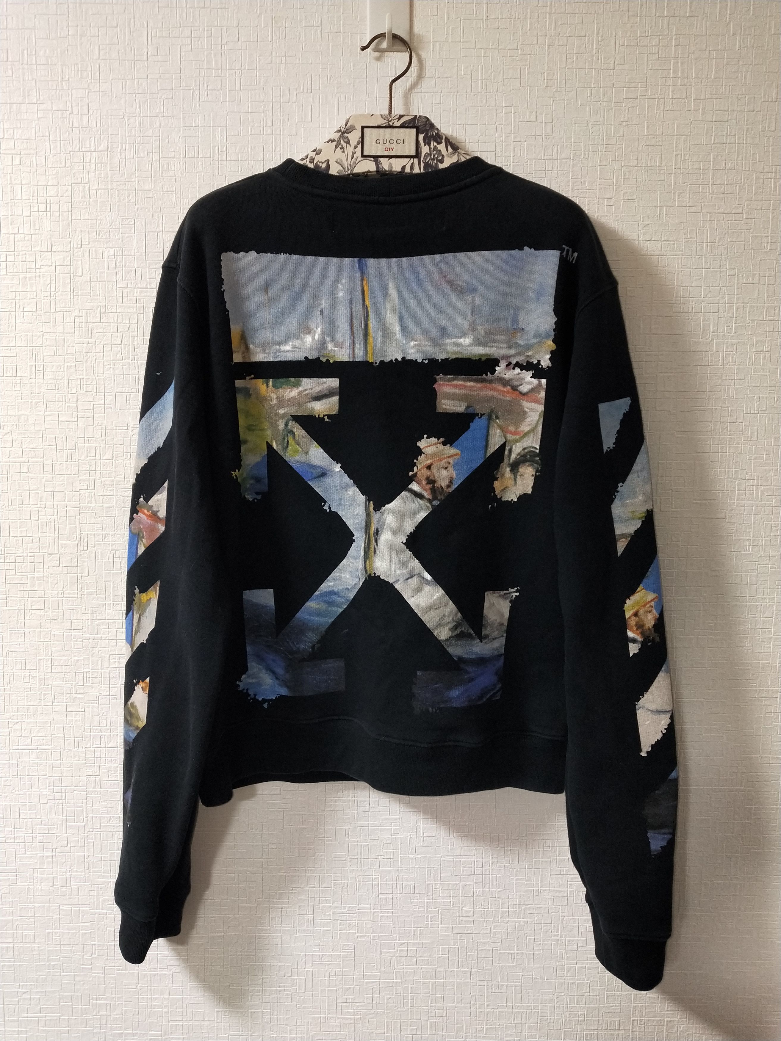 image of Off White Multicolor Oil Painting Arrows Sweatshirt in Black, Men's (Size Small)