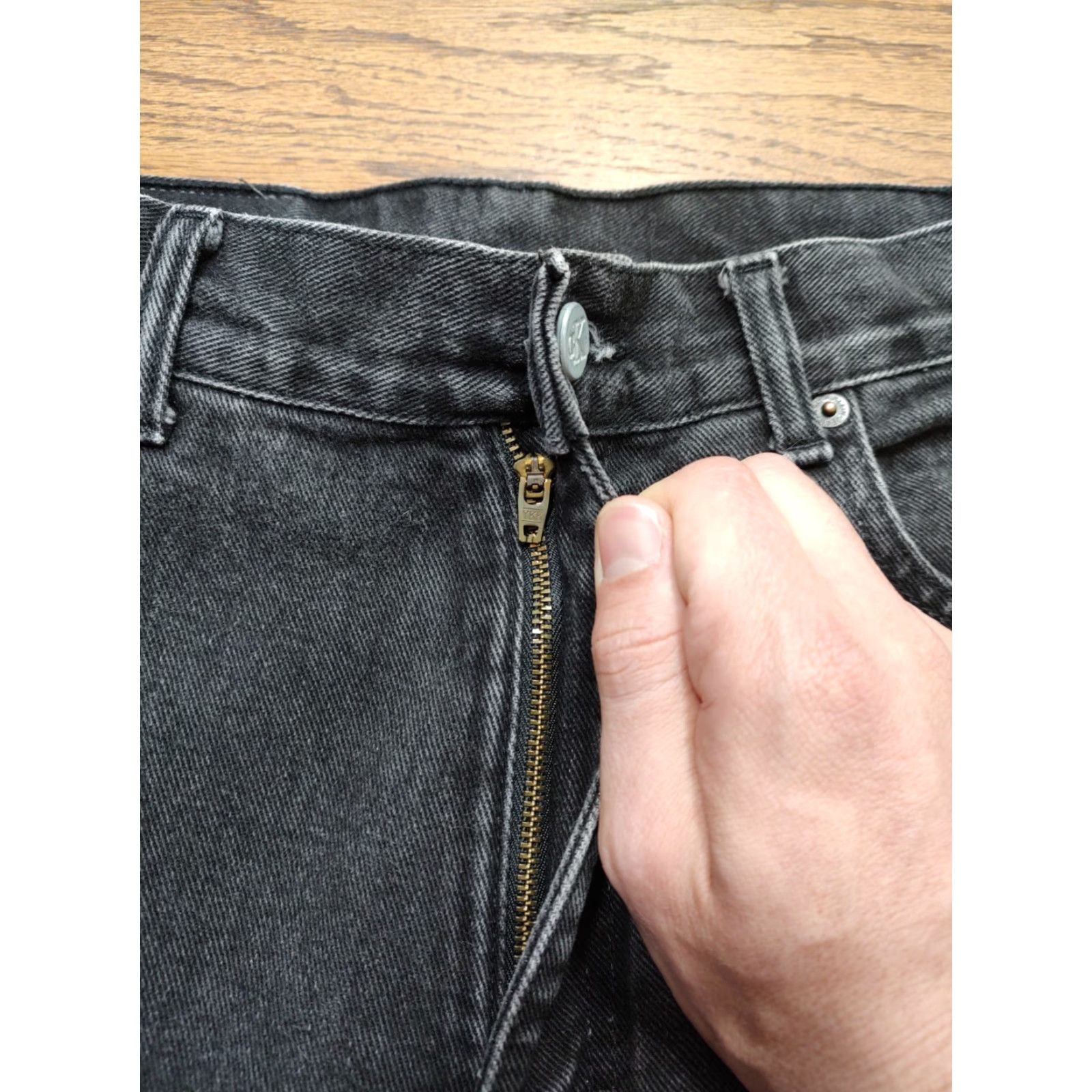 Calvin Klein VINTAGE Calvin Klein USA Made Jeans Mens 30x33 Black Denim 5-Pocket Straight Zip Calv in Easy Fit 80s 90s Retro Designer Size US 30 / EU 46 - 5 Thumbnail